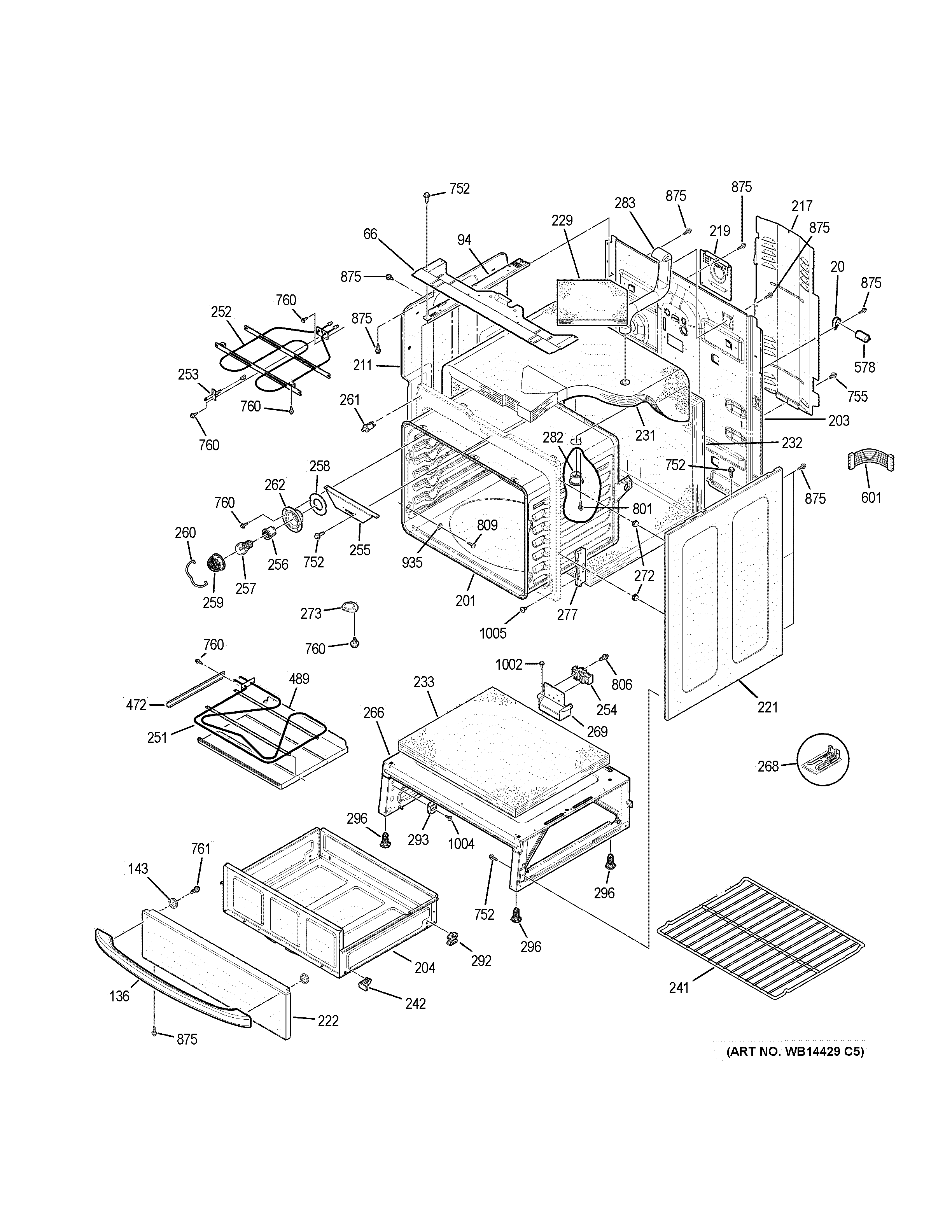 GE JBP77SM1SS body parts diagram