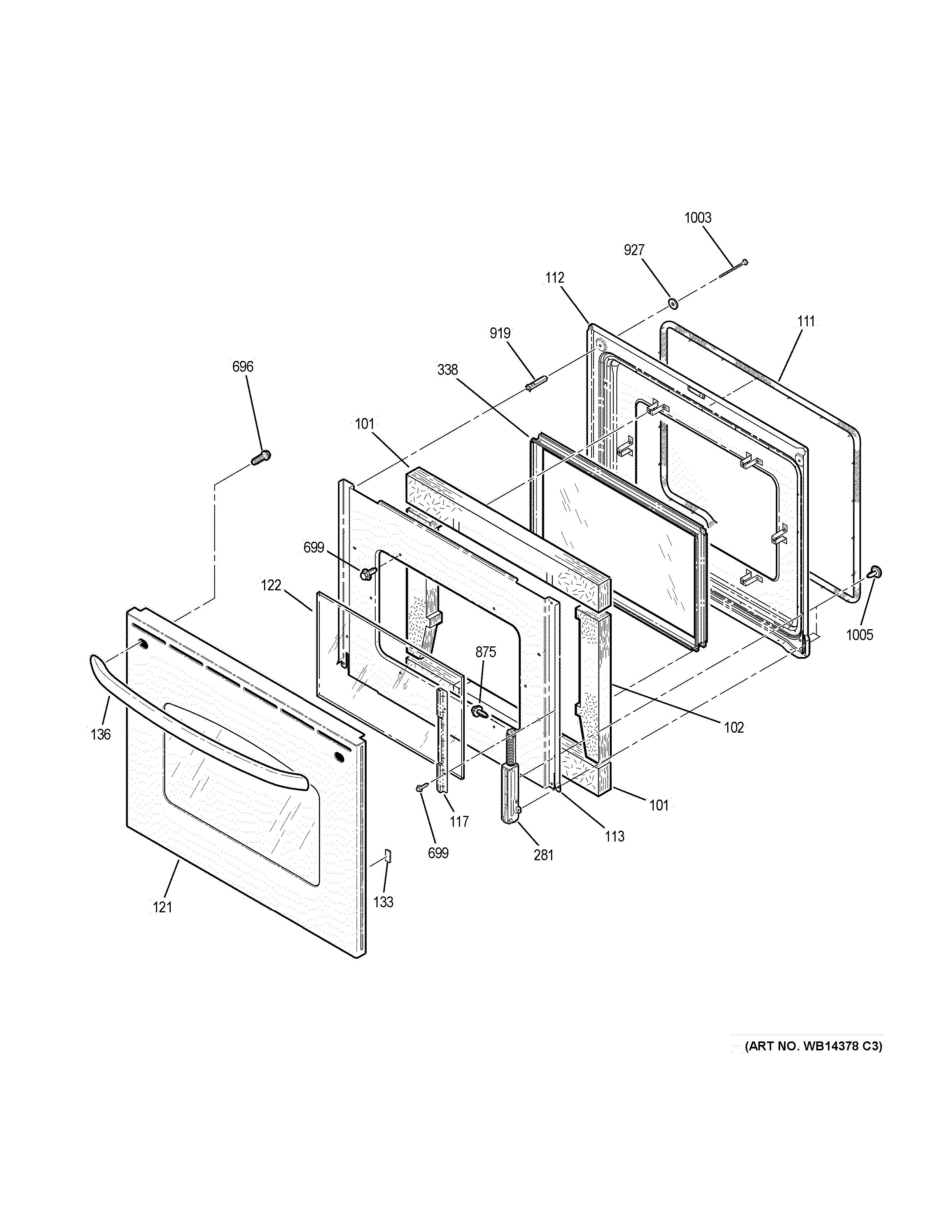 GE JBP77SM2SS door diagram