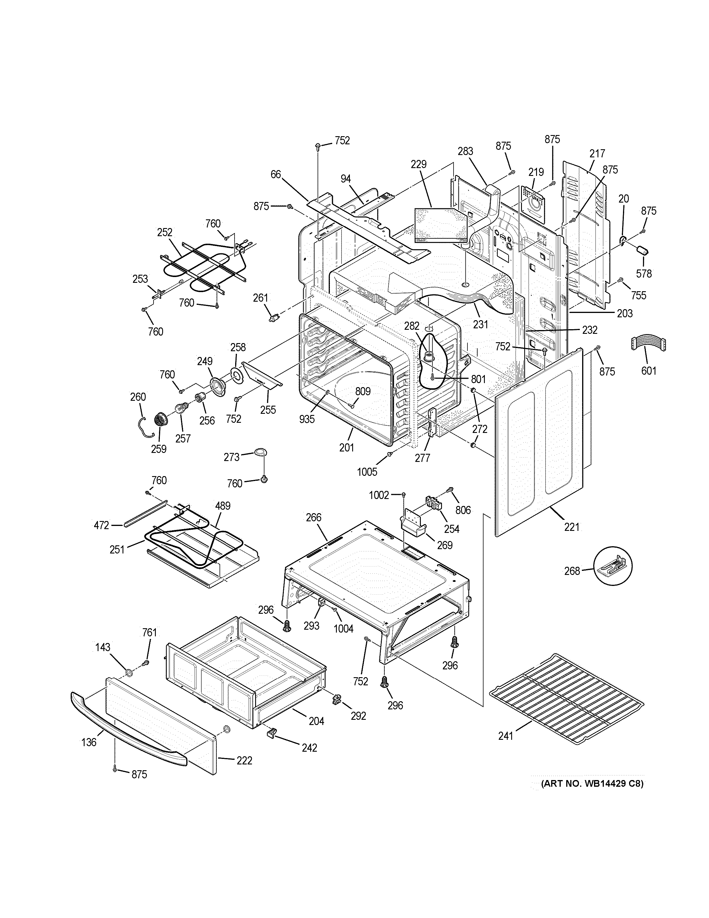 GE JBP77SM4SS body parts diagram