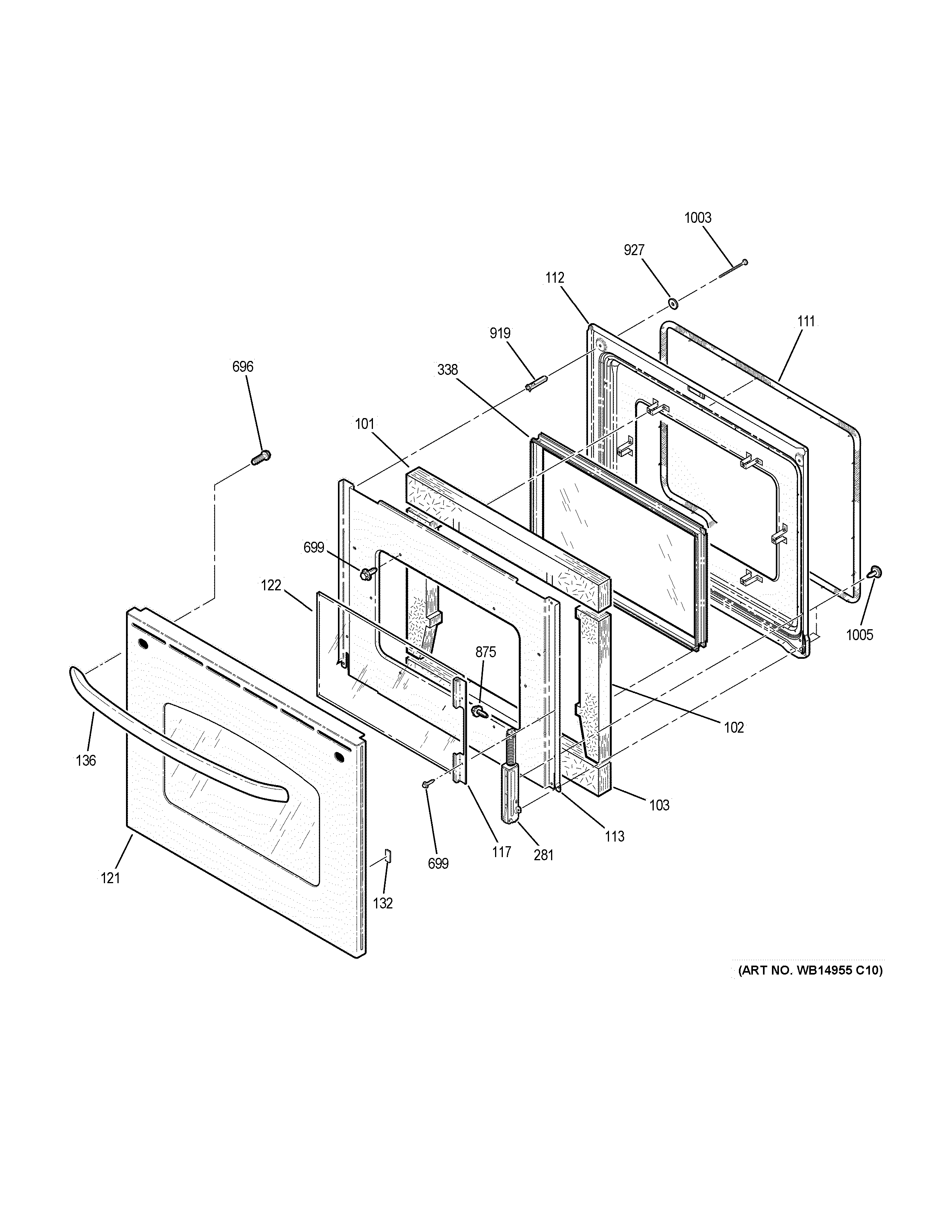 GE JBP77SM4SS door diagram