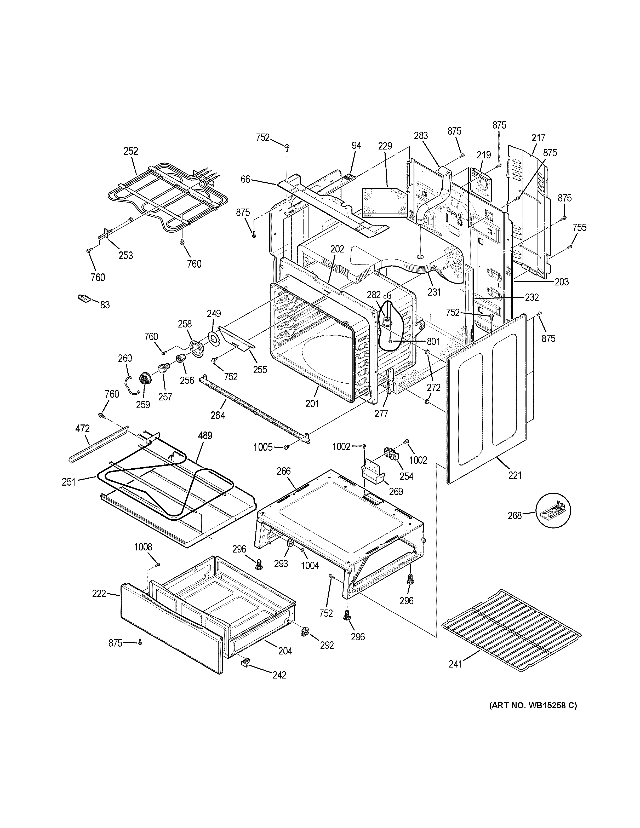 GE JB650EF1ES body parts diagram
