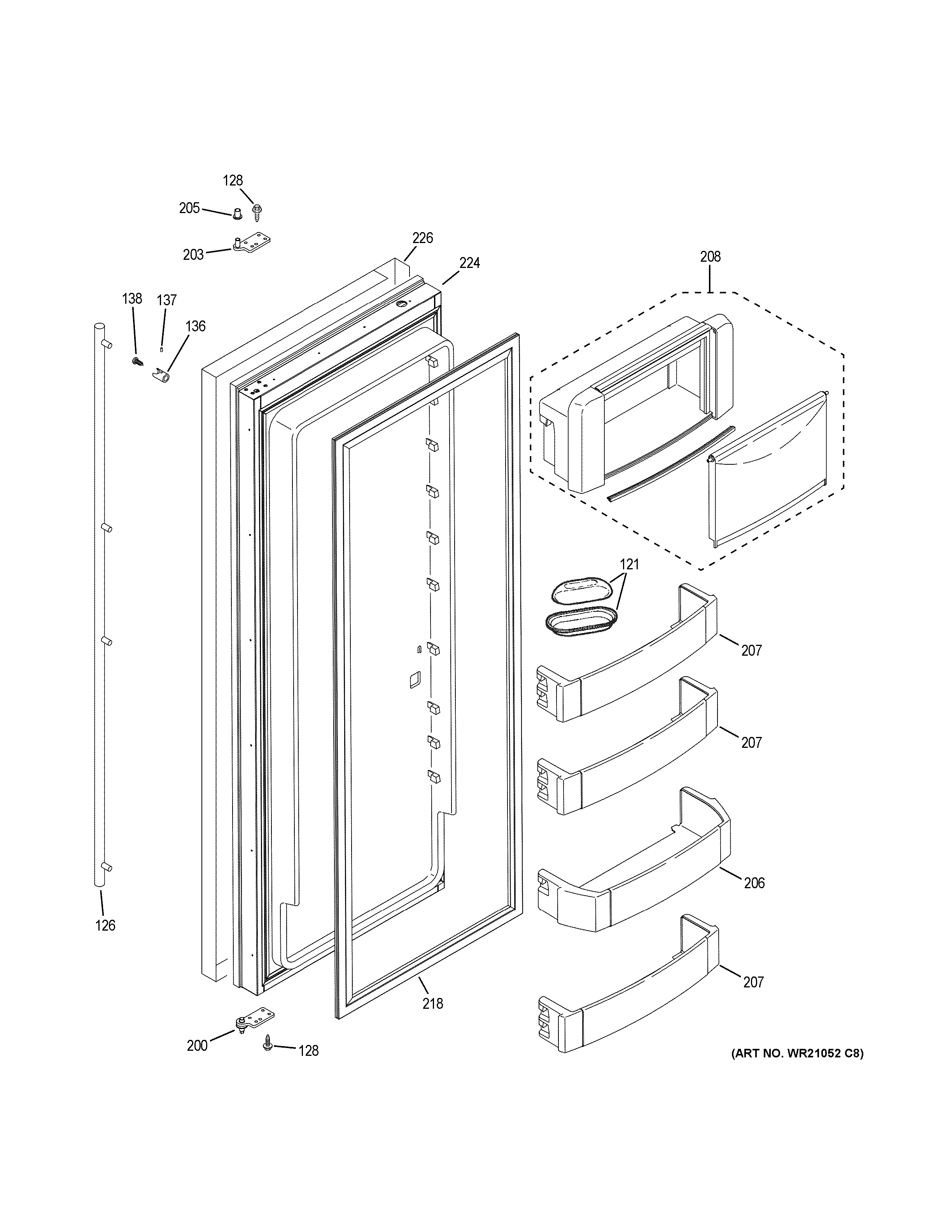 GE ZISS360DKBSS fresh food door diagram