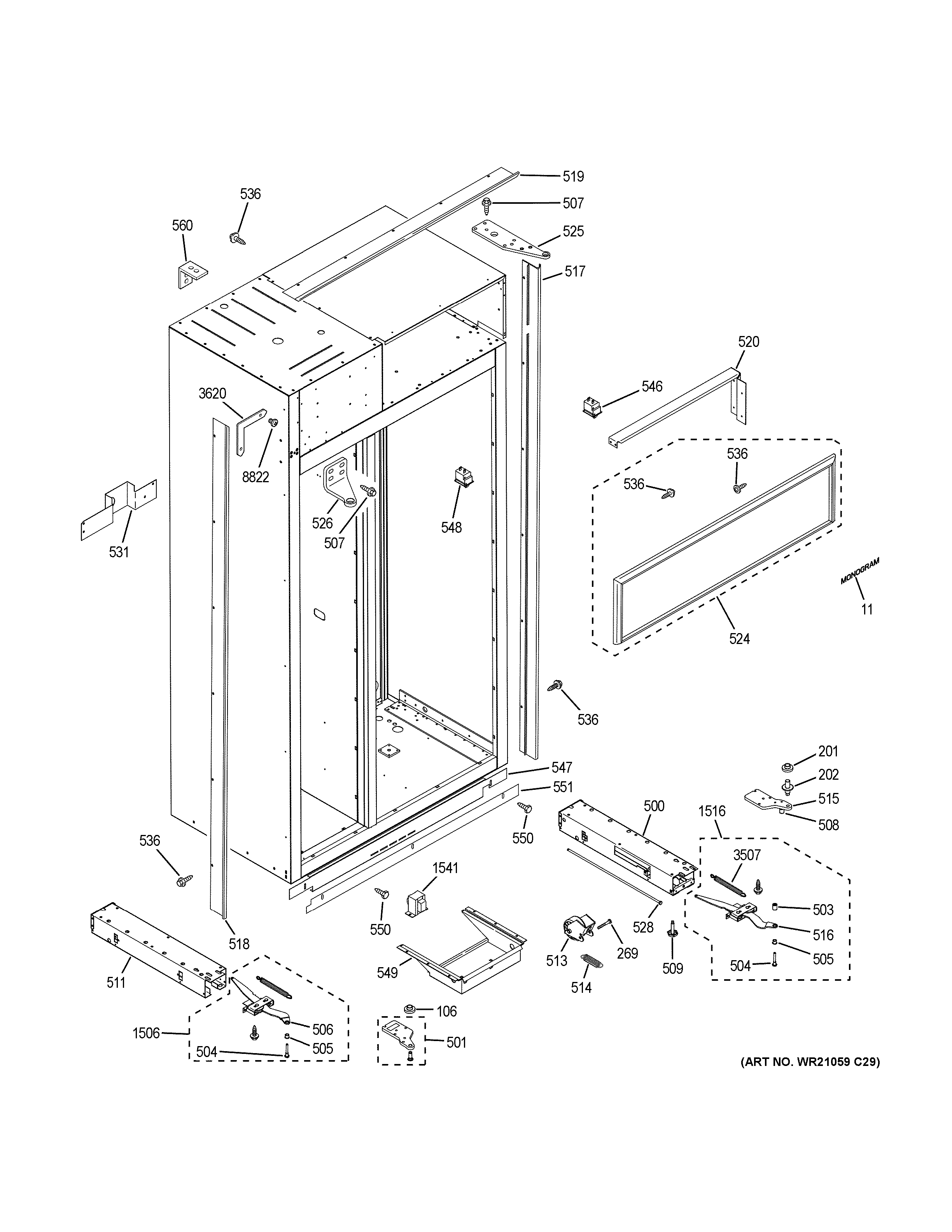 GE ZISS420DKBSS case parts diagram