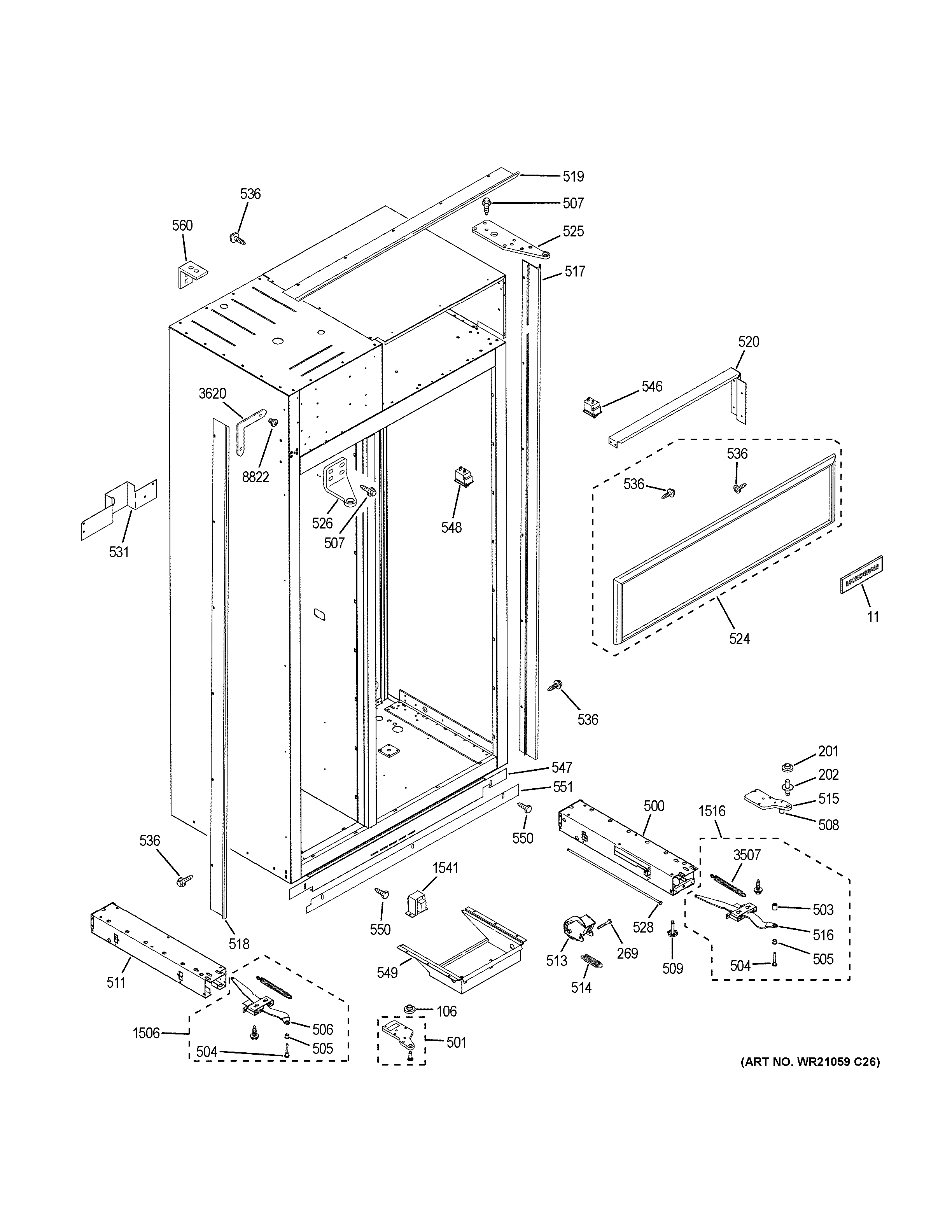 GE ZISP420DKBSS case parts diagram