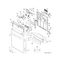GE PDWT400V00WW escutcheon & door assembly diagram