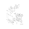 GE GSD3300D00WW escutcheon & door assembly diagram