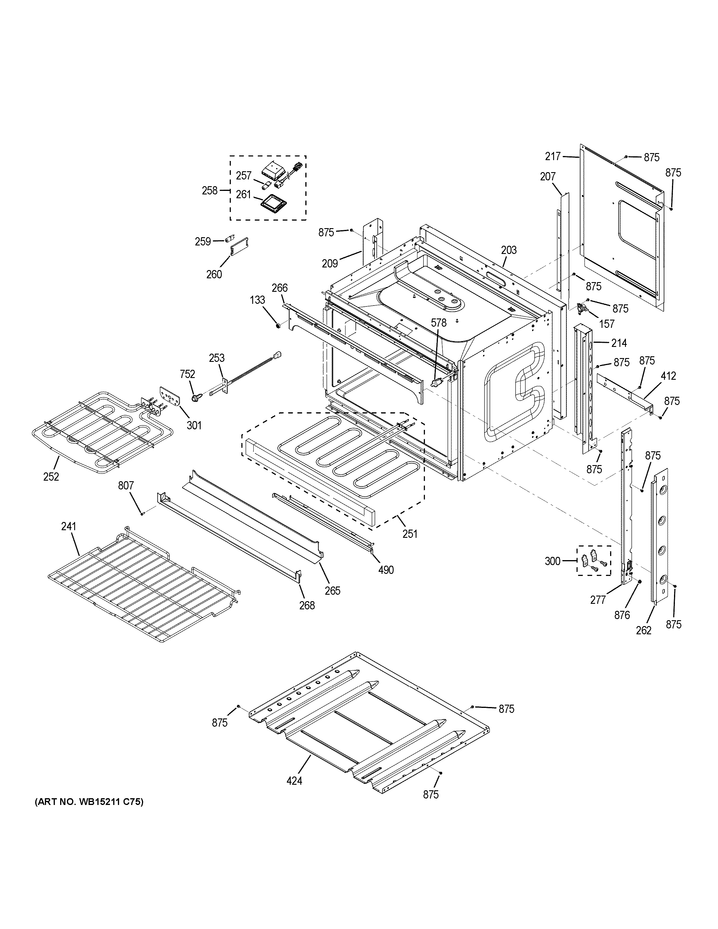 GE JK5000DF2WW body parts diagram