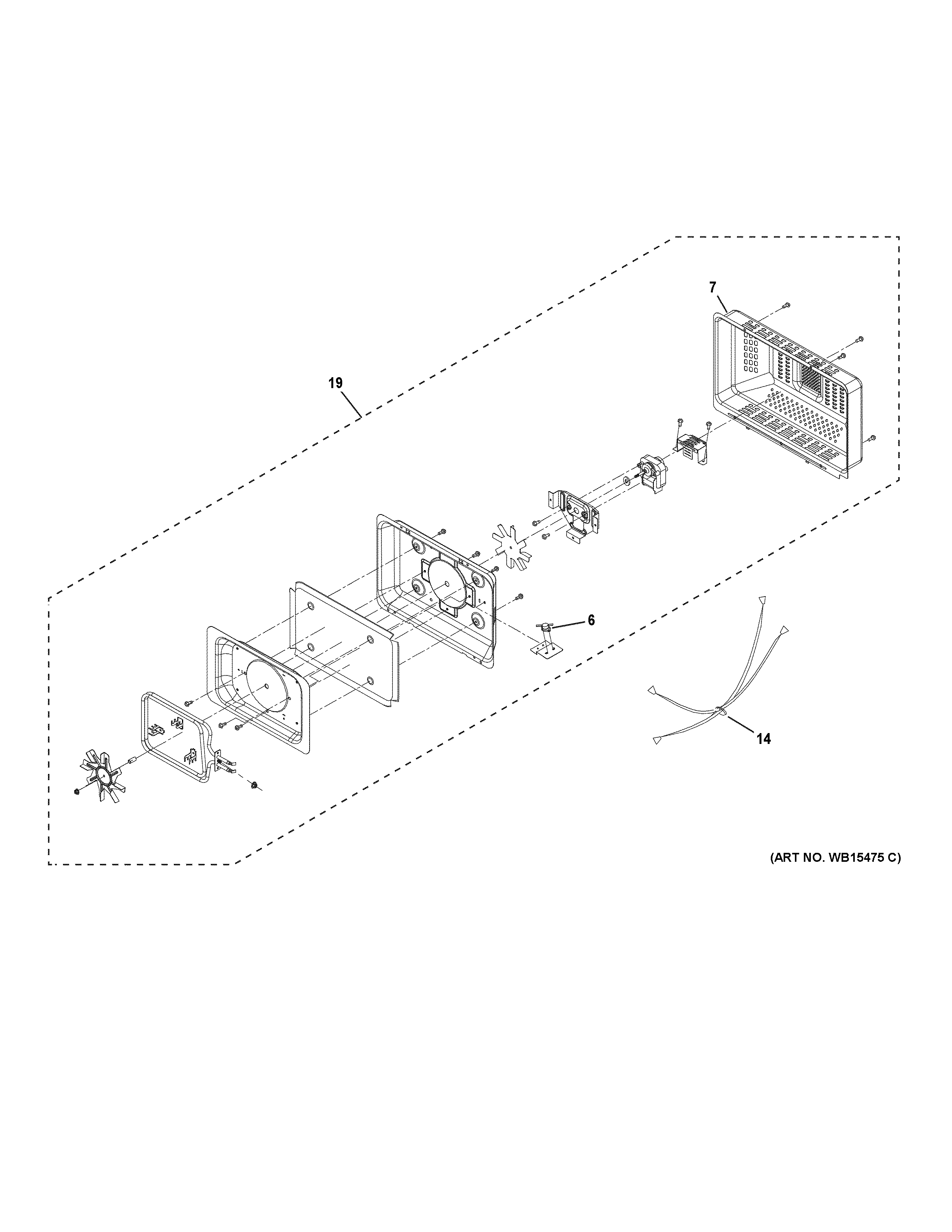 GE CEB515P4M1WM convection fan diagram