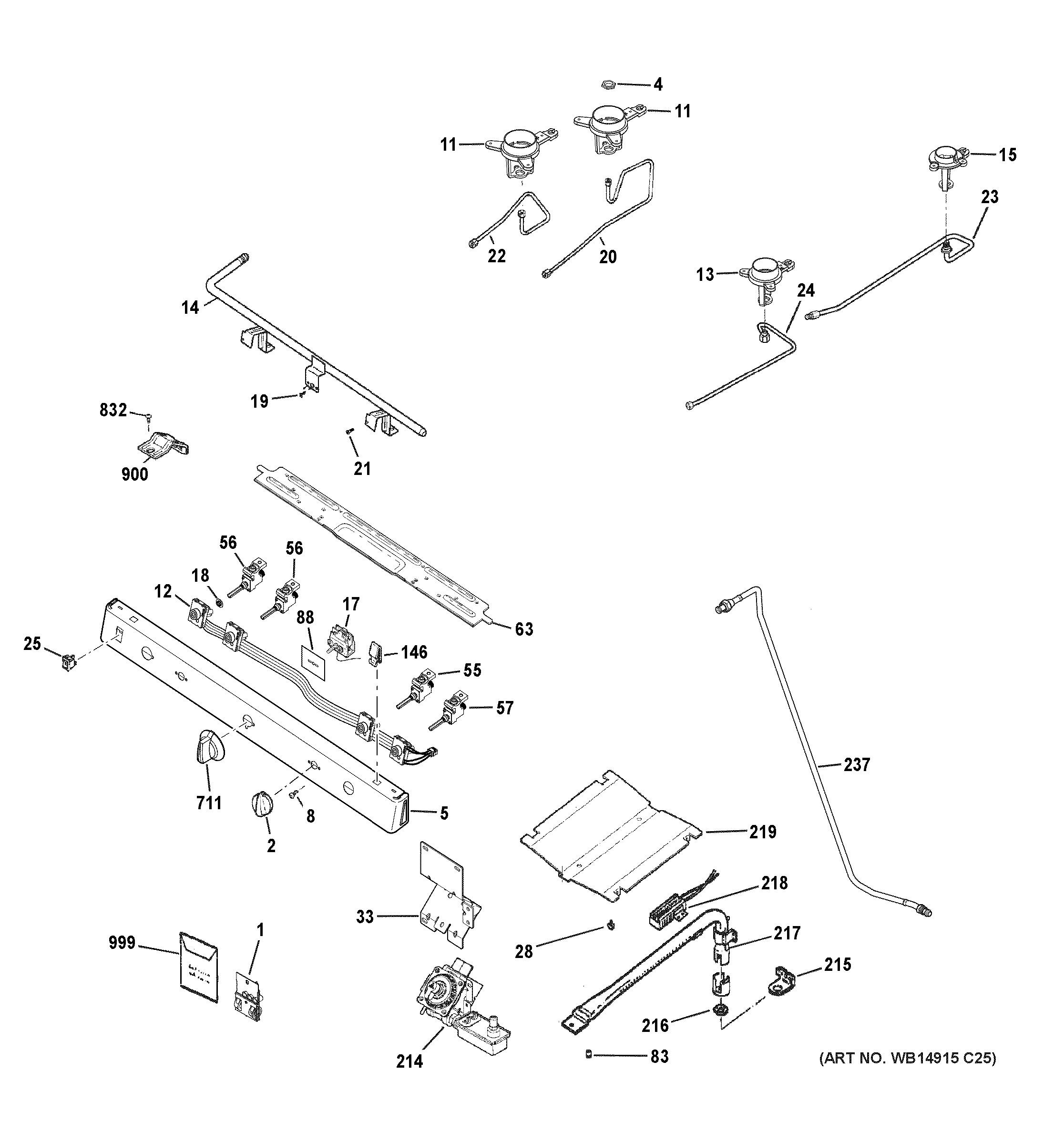 GE JGBS10DEM1BB gas & burner parts diagram