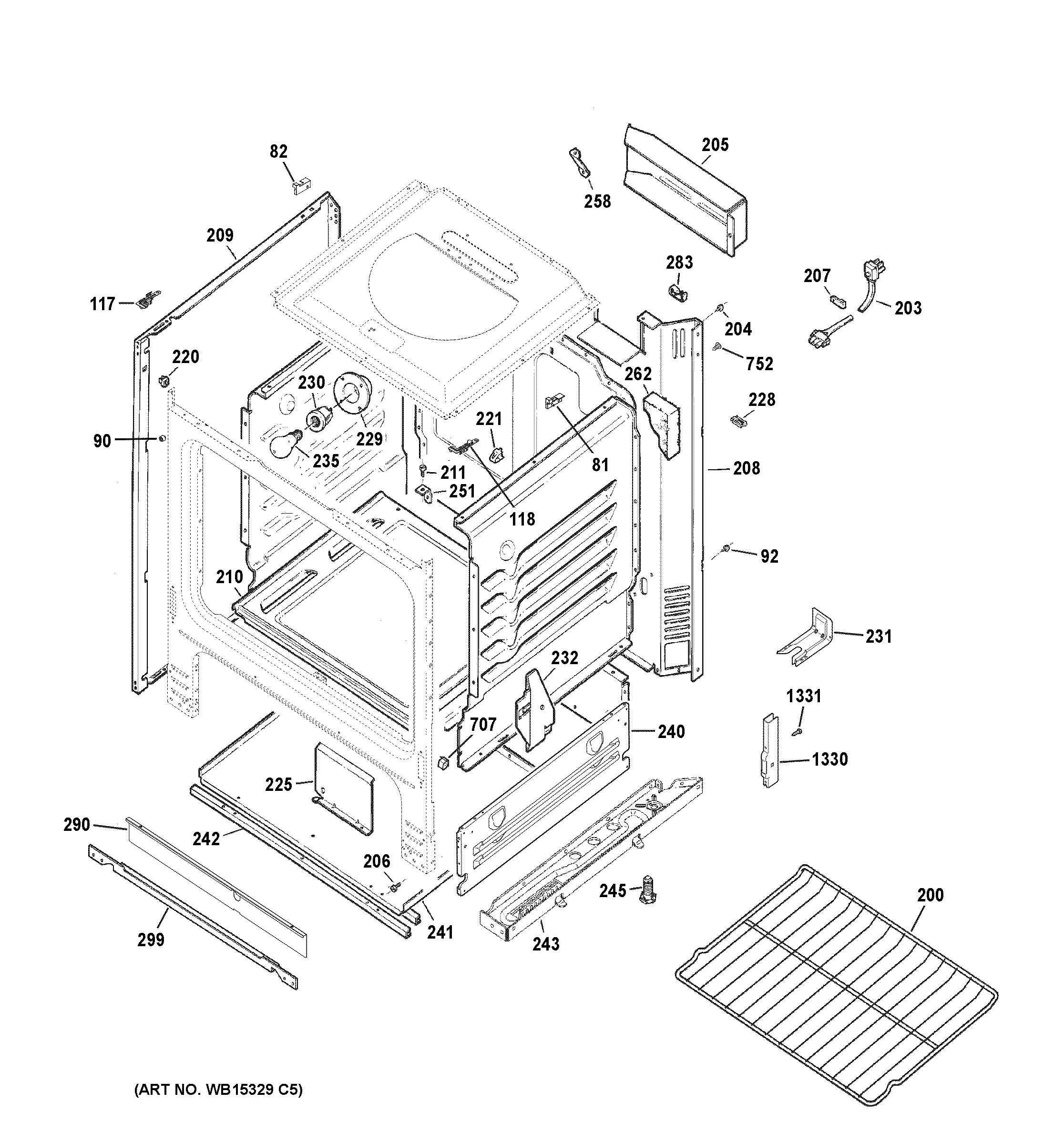 GE JGBS10DEM1BB body parts diagram