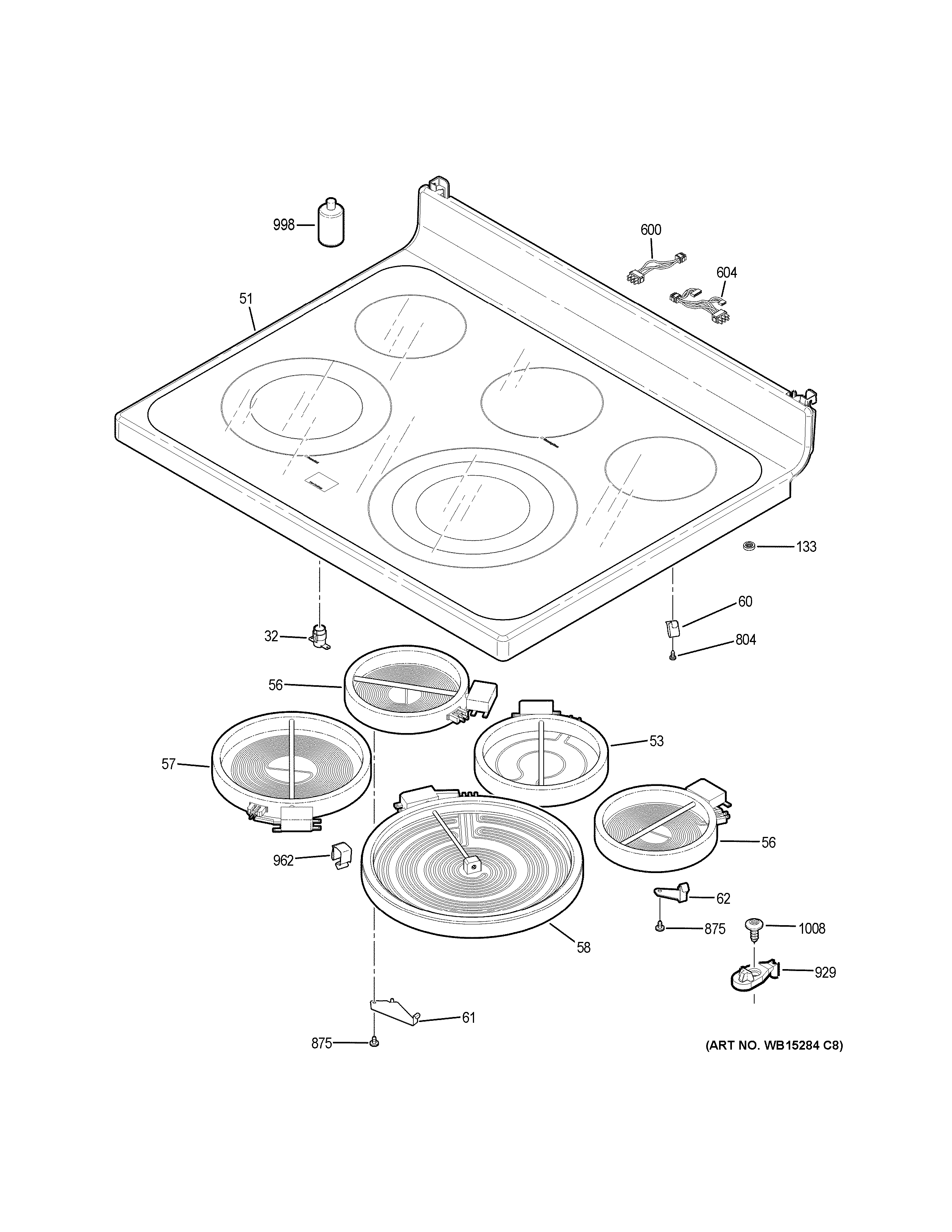 GE JB755EJ6ES cooktop diagram