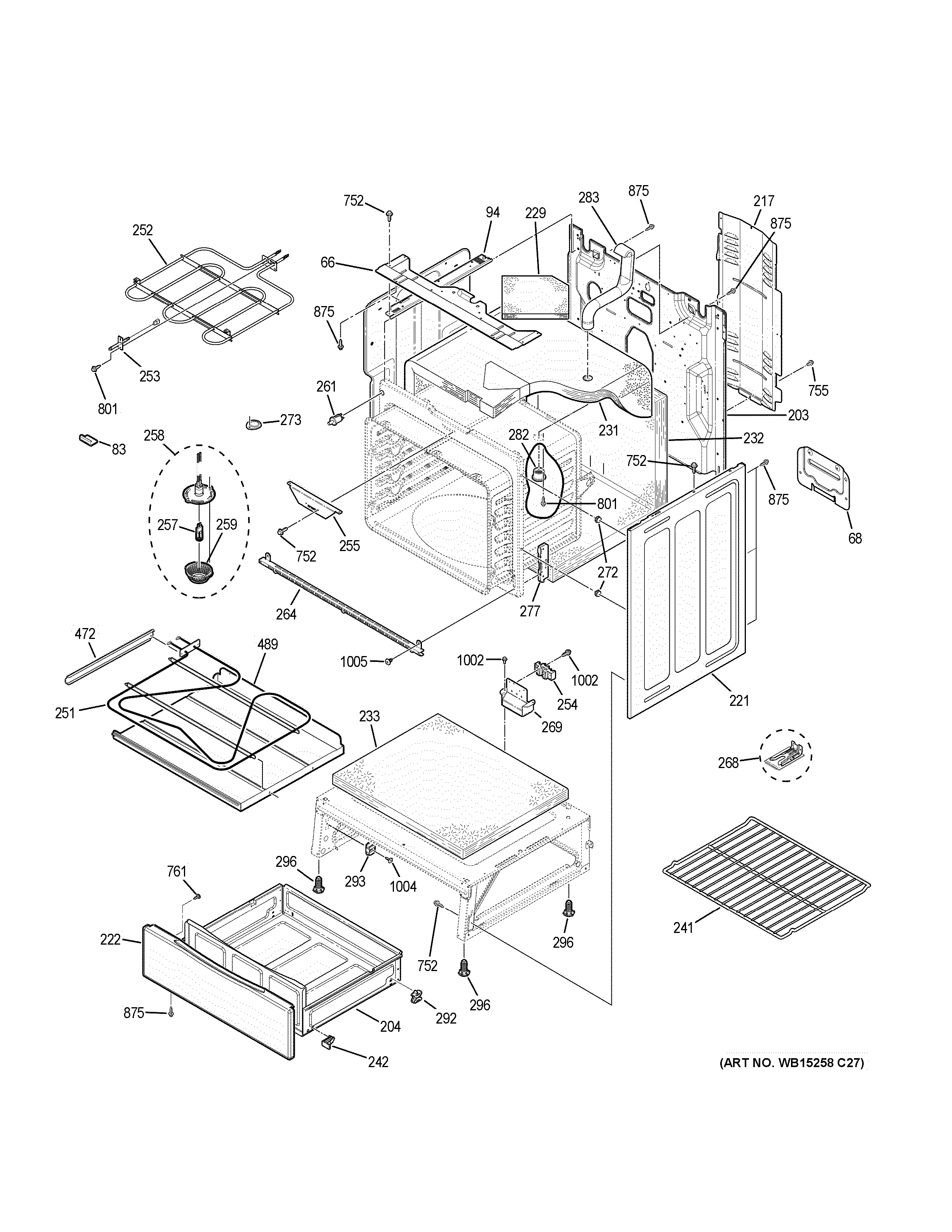 GE JB700DJ5BB body parts diagram