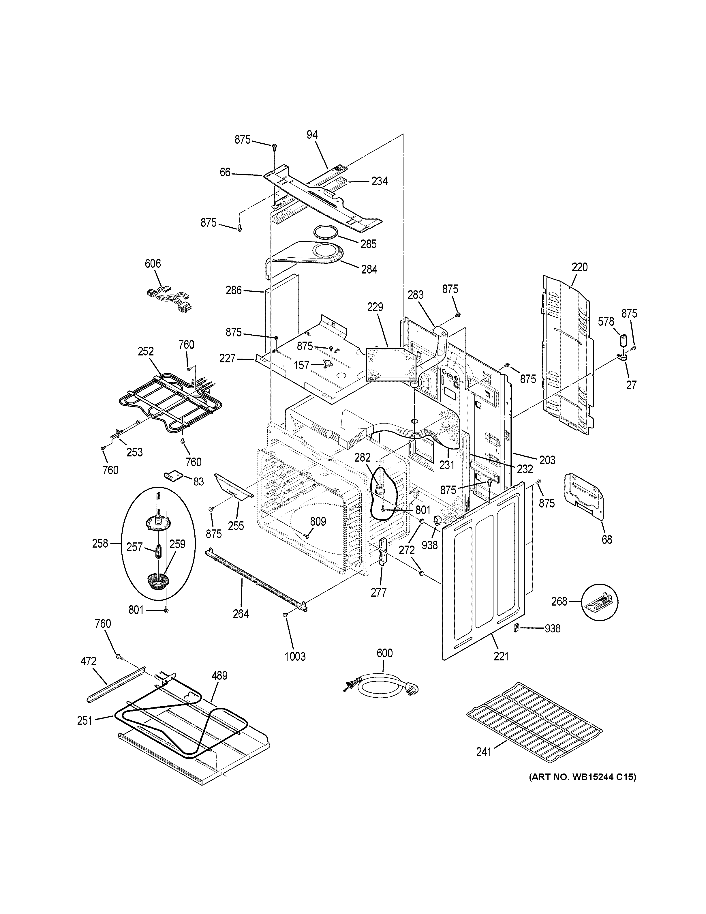GE PCHB920SJ5SS body parts diagram