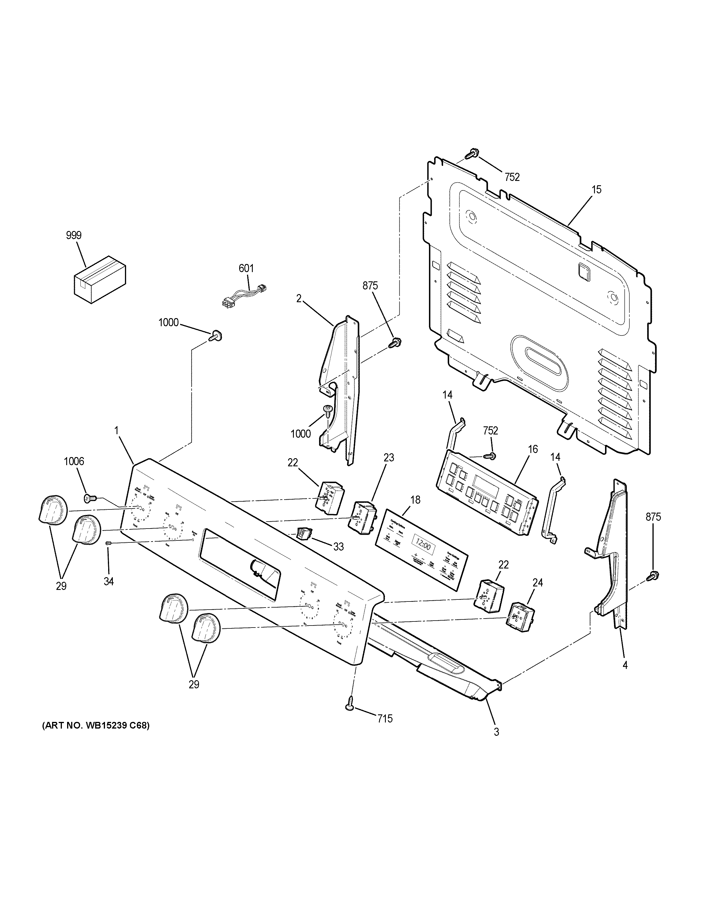 GE JB625DK5BB control panel diagram