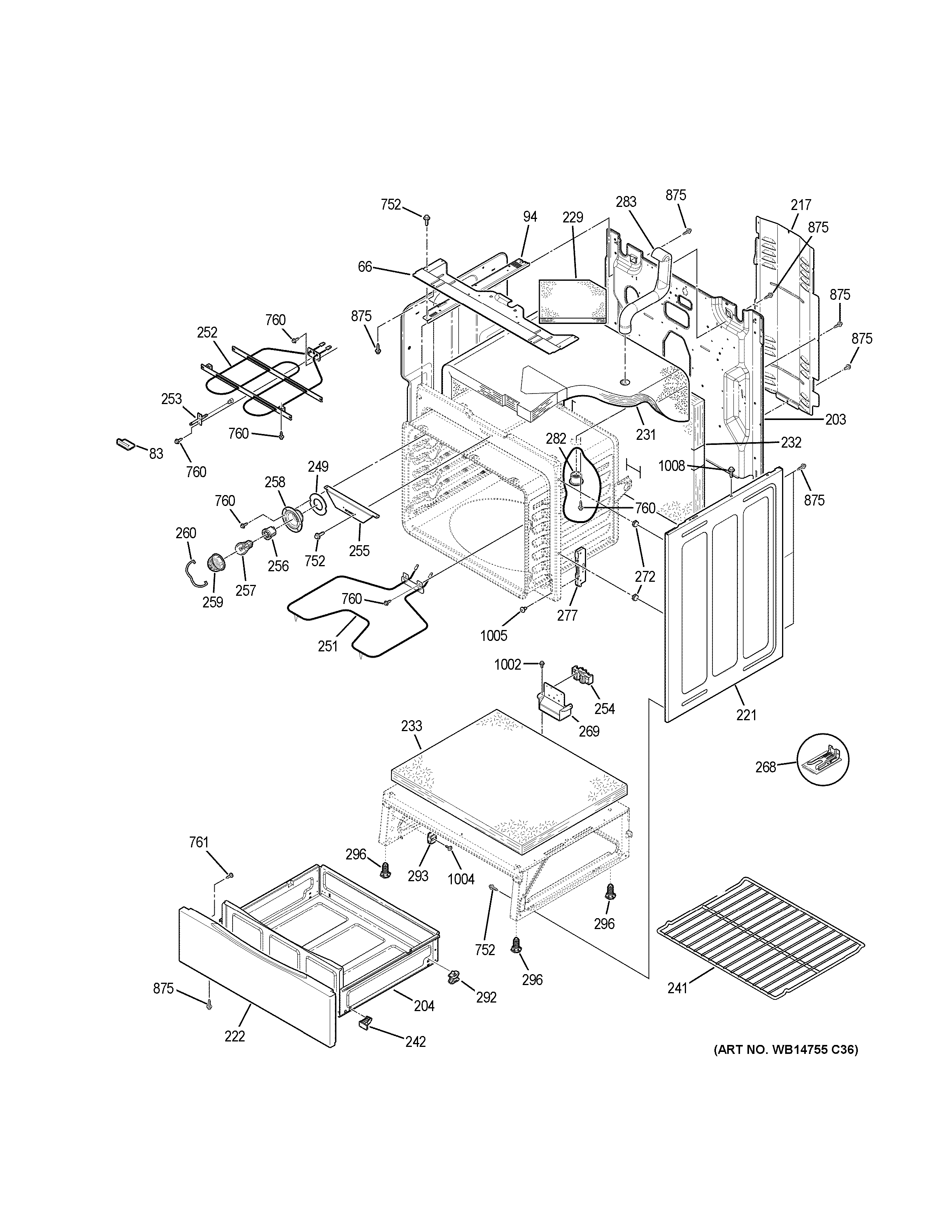 GE JBS60DK5WW body parts diagram