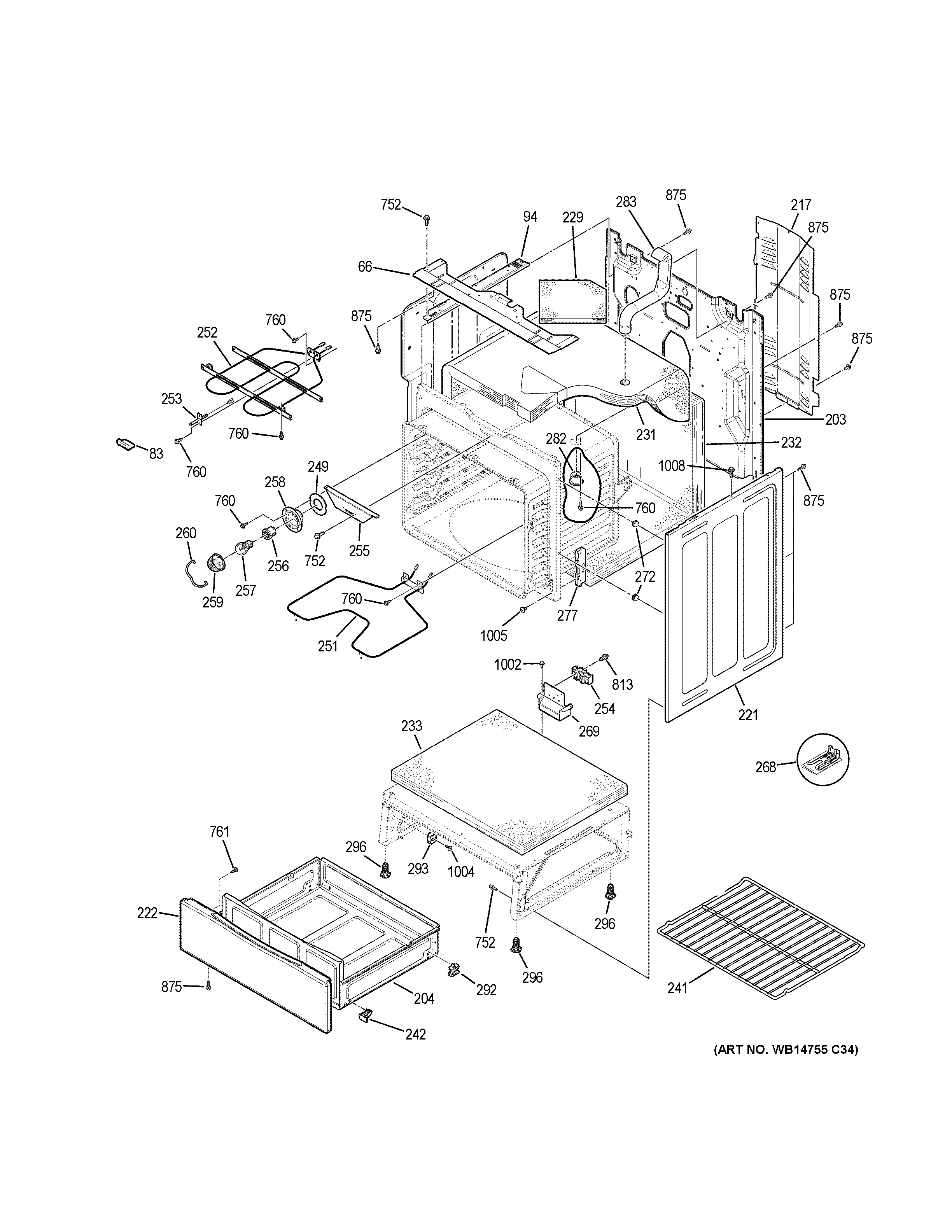 GE JB625GK5SA body parts diagram