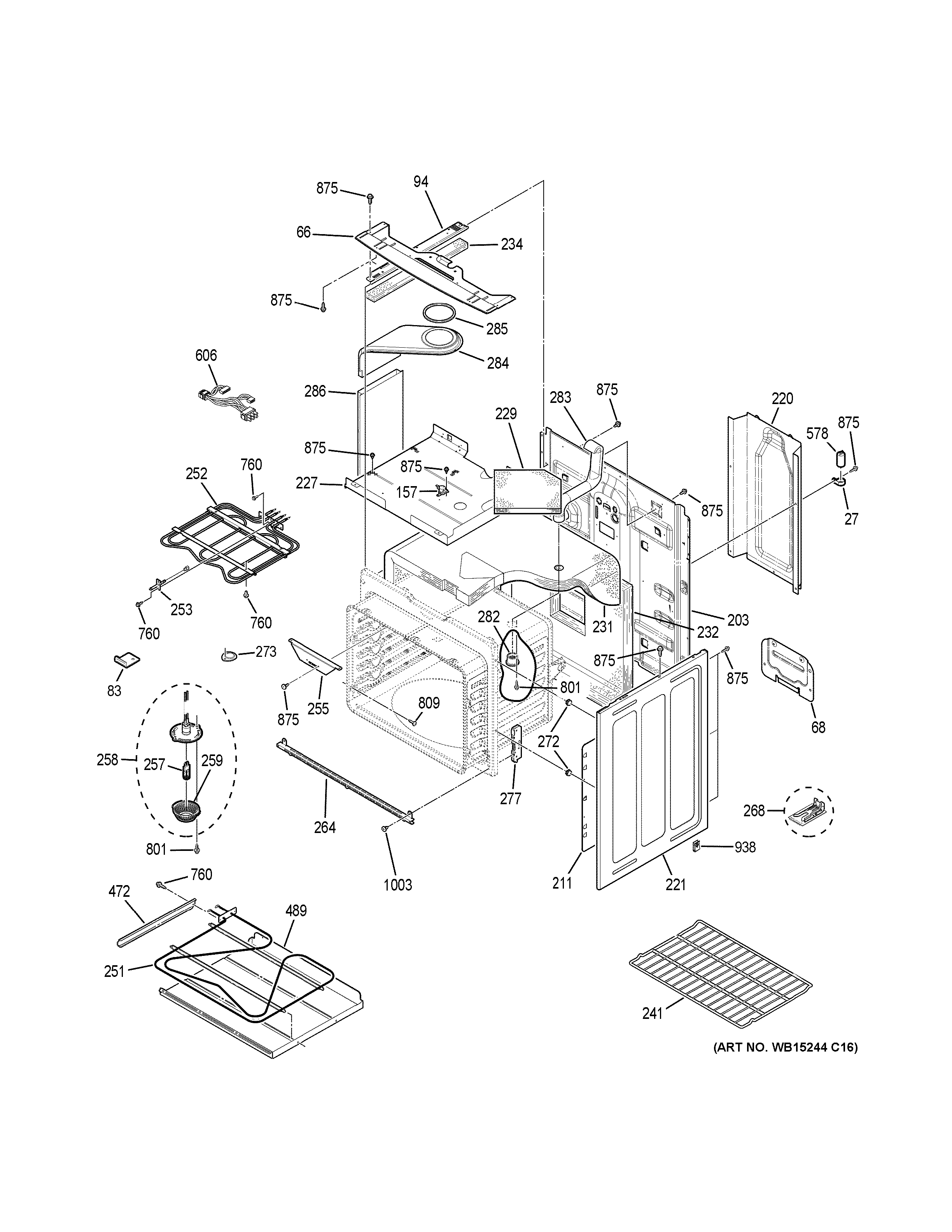 GE PHB920FJ5DS body parts diagram