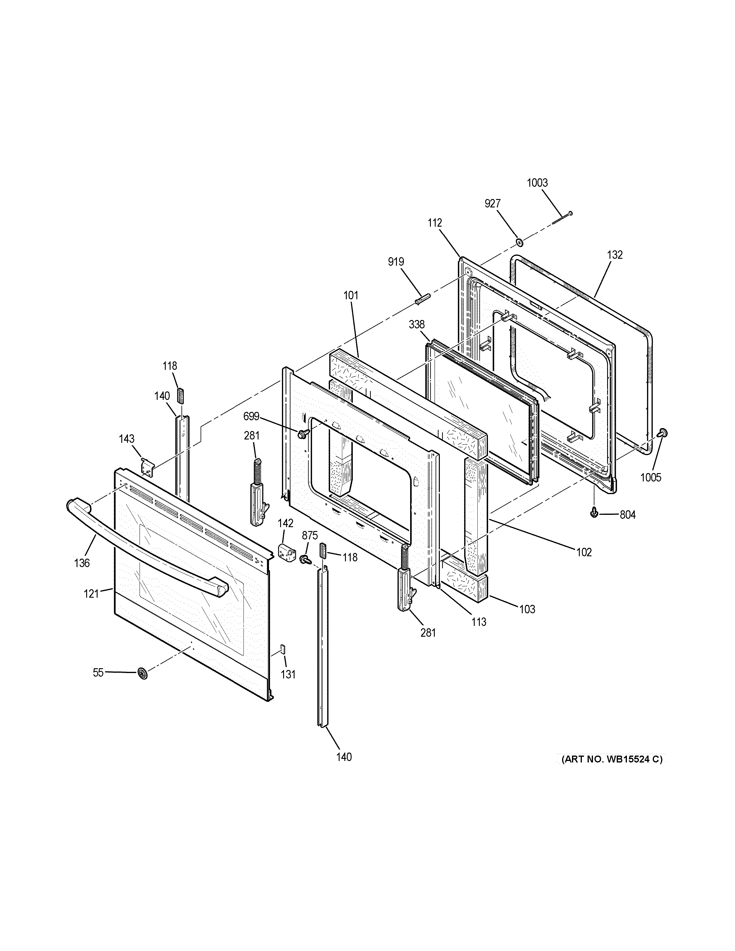 GE JS645SL2SS door diagram