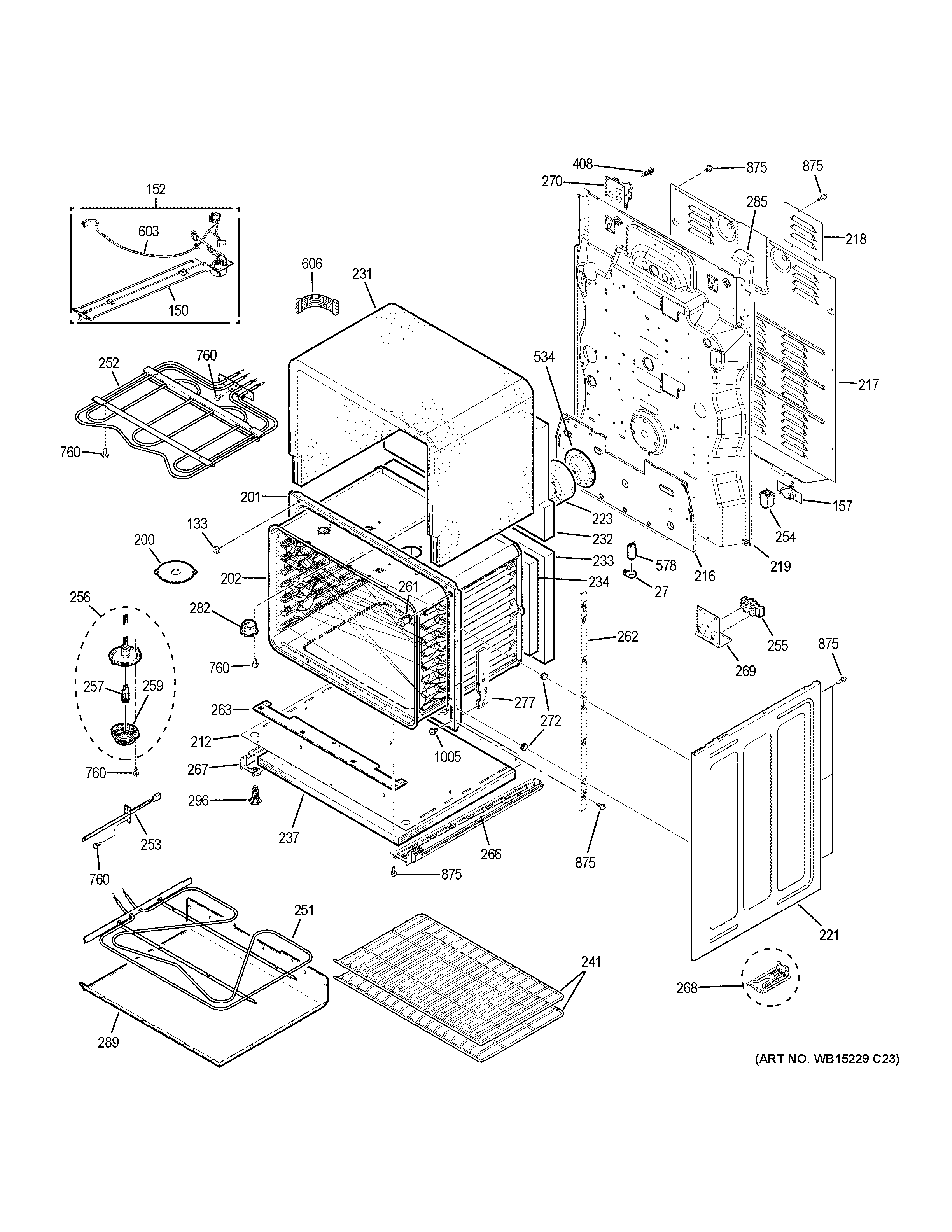 GE PB960FJ5DS lower oven diagram