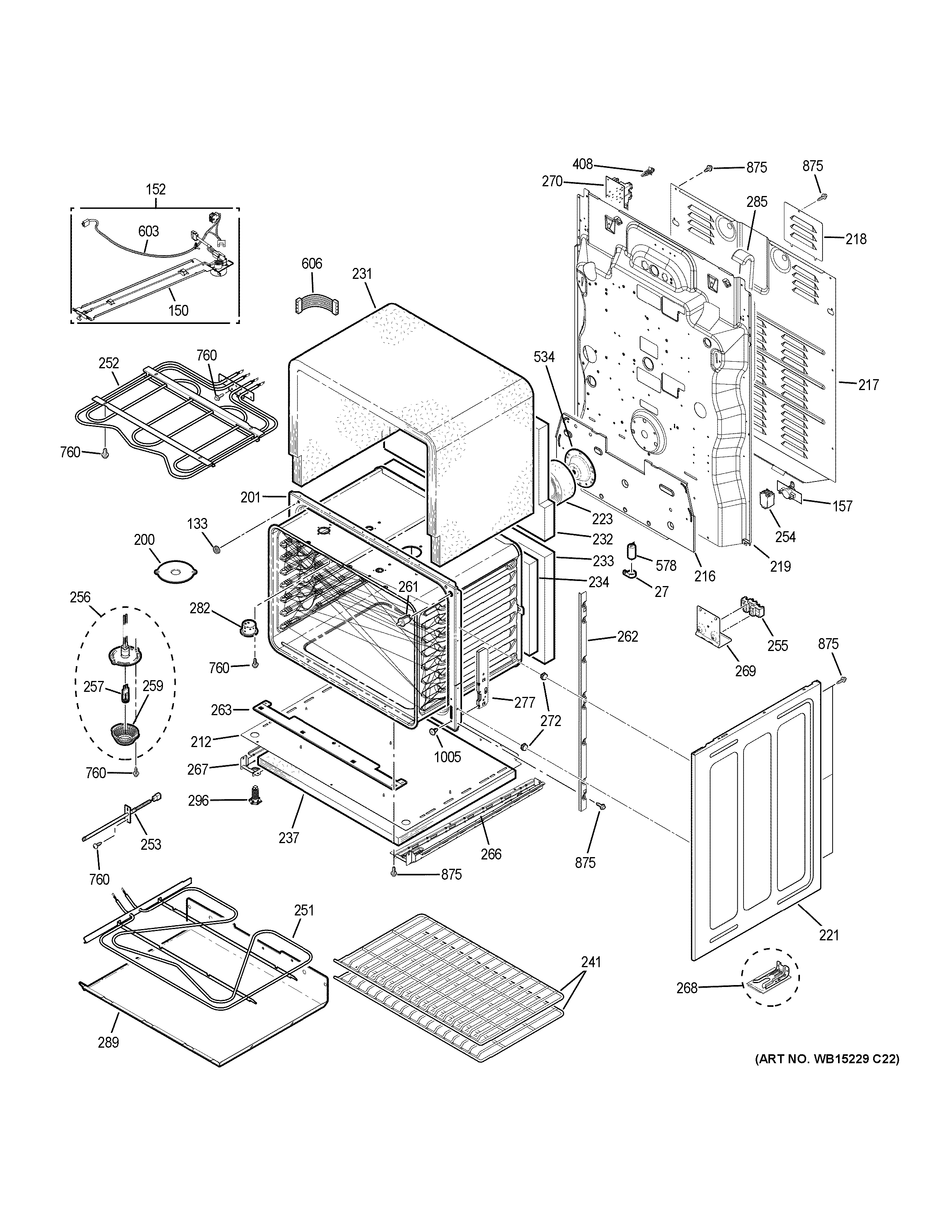 GE PB960SJ5SS lower oven diagram