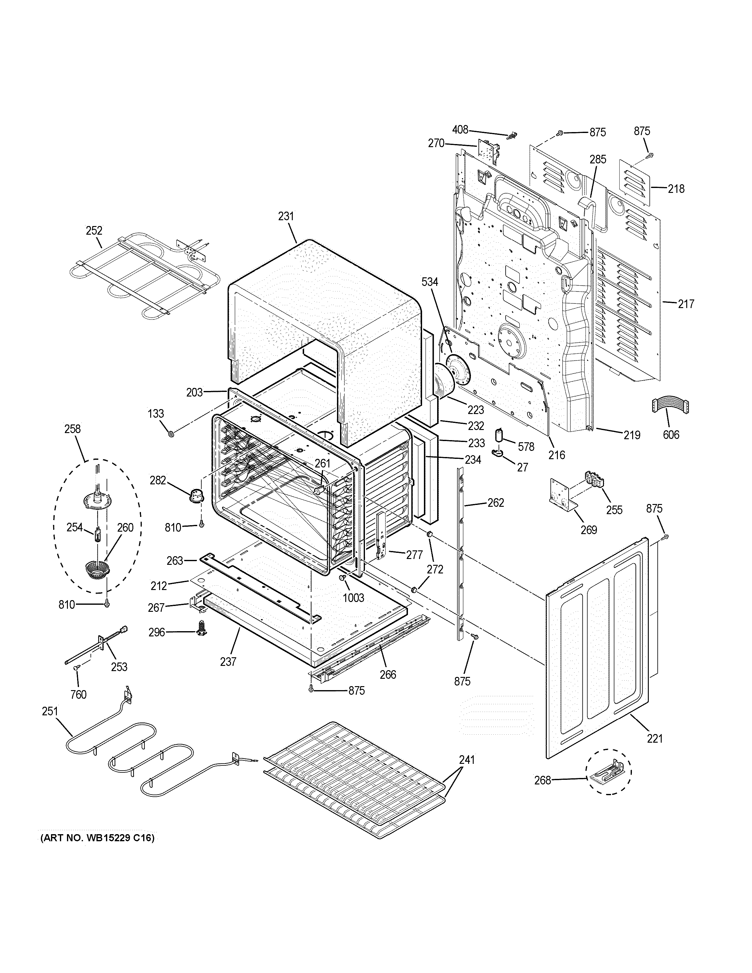 GE JB860BJ7TS lower oven diagram