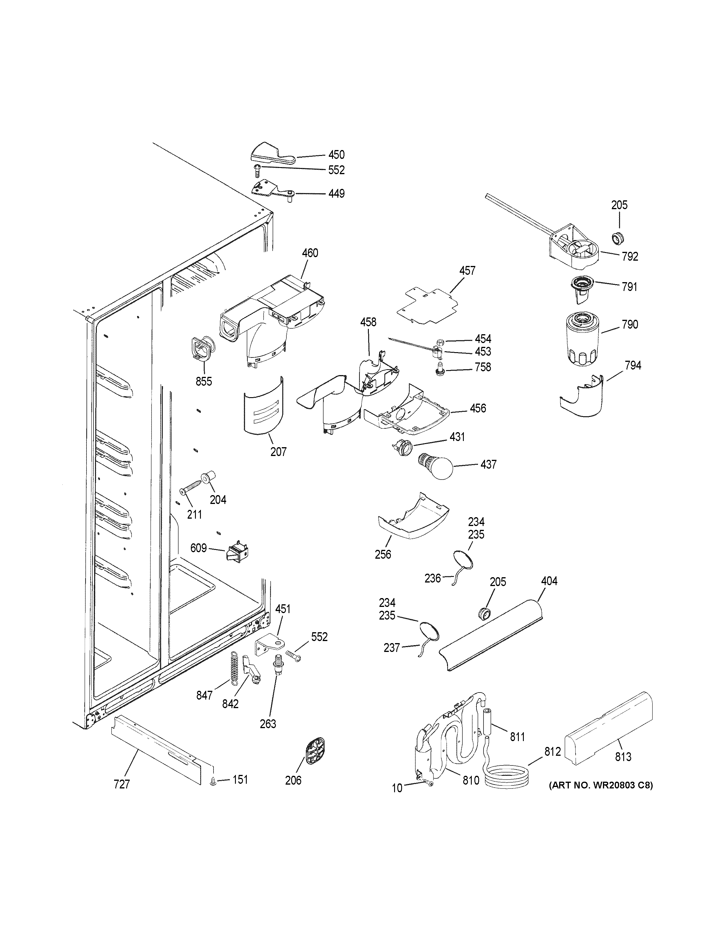 GE GZS22DGJCFWW fresh food section diagram
