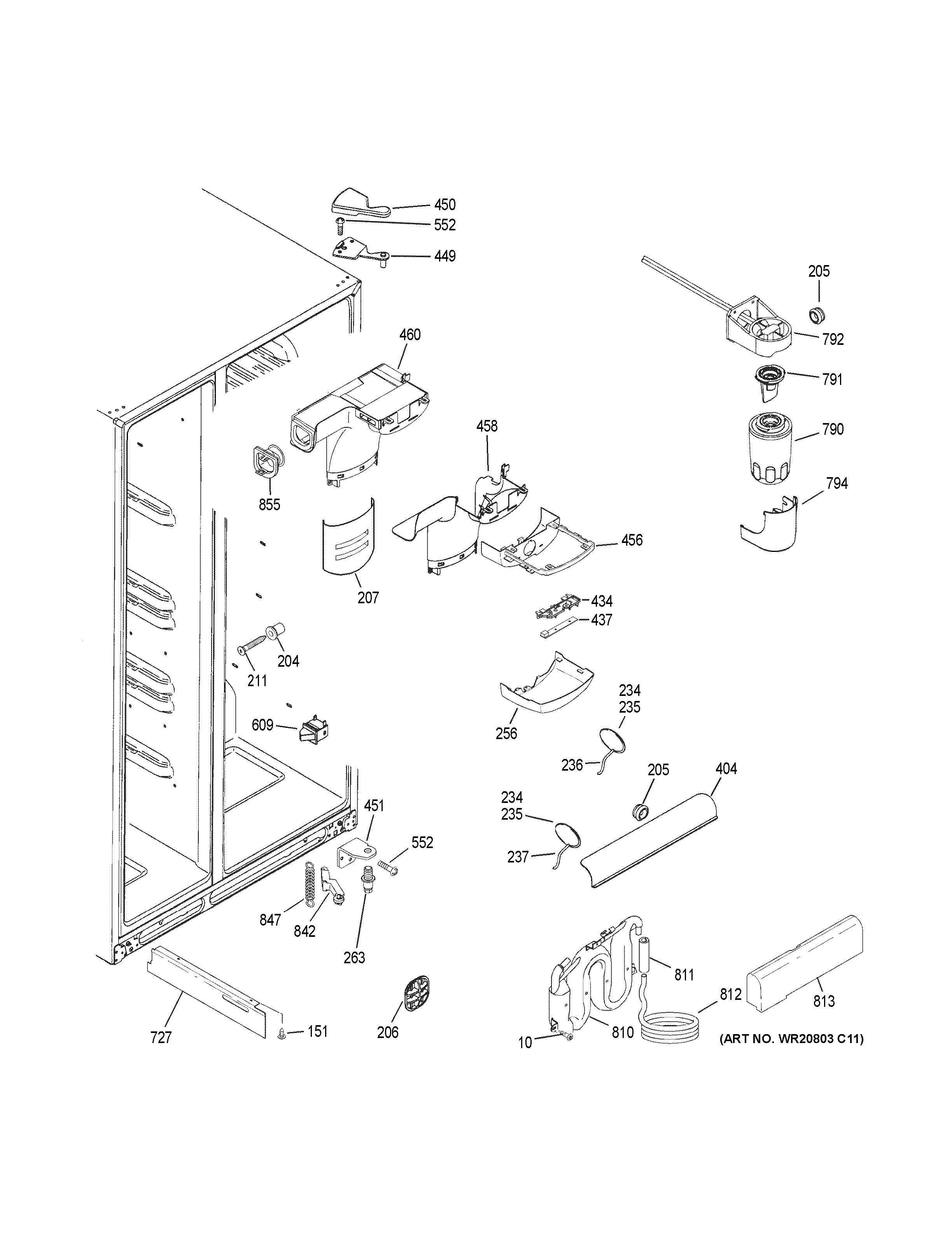 GE GZS22DSJJFSS fresh food section diagram