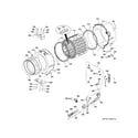 GE GFWS2600F1WW tub & drain pump diagram