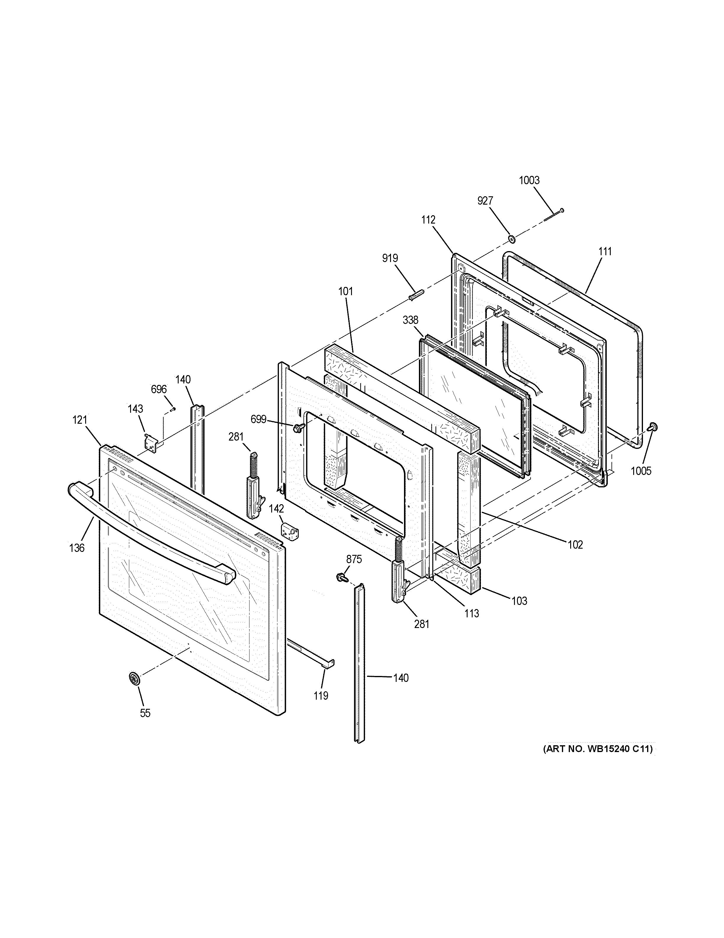 GE JB750SJ7SS door diagram