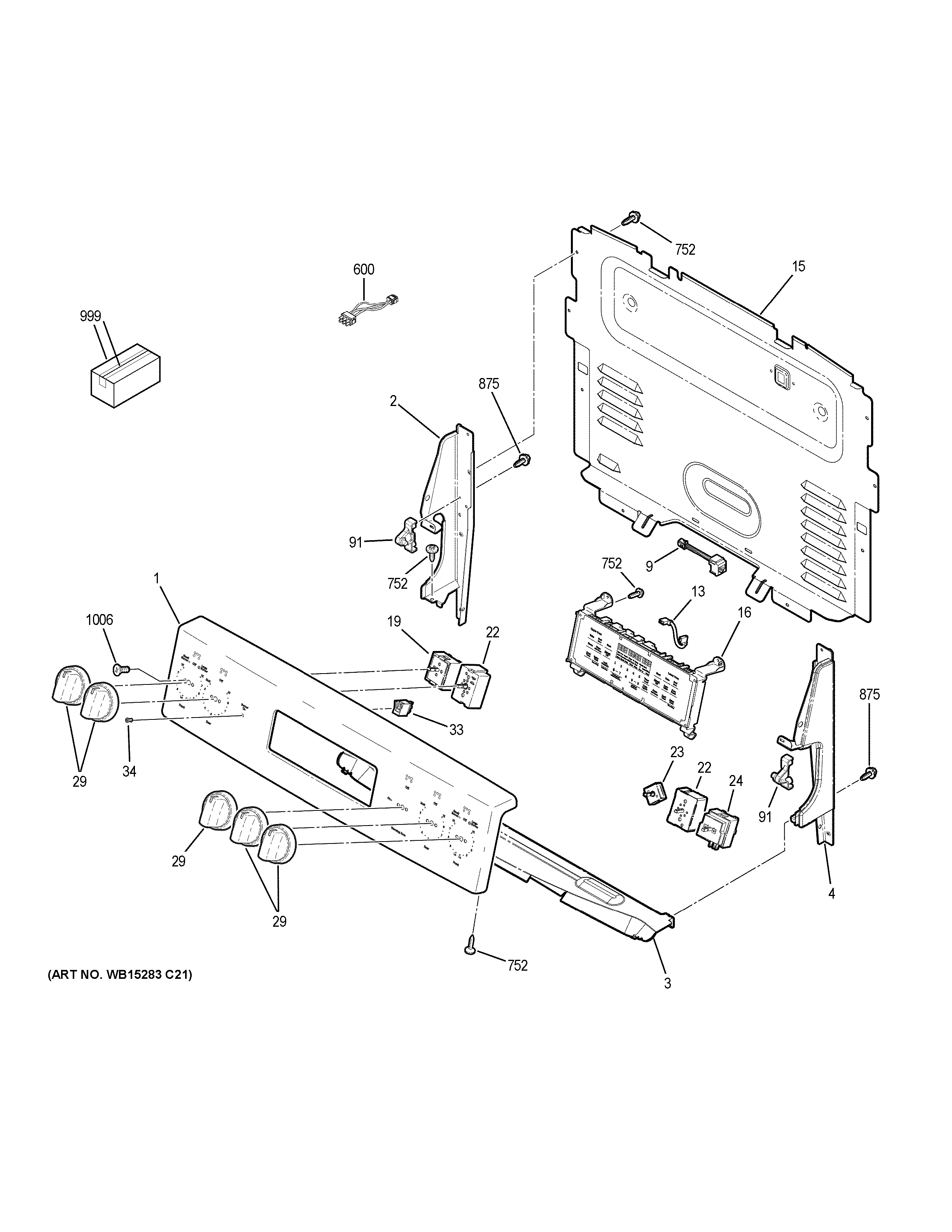 GE JB755EJ7ES control panel diagram