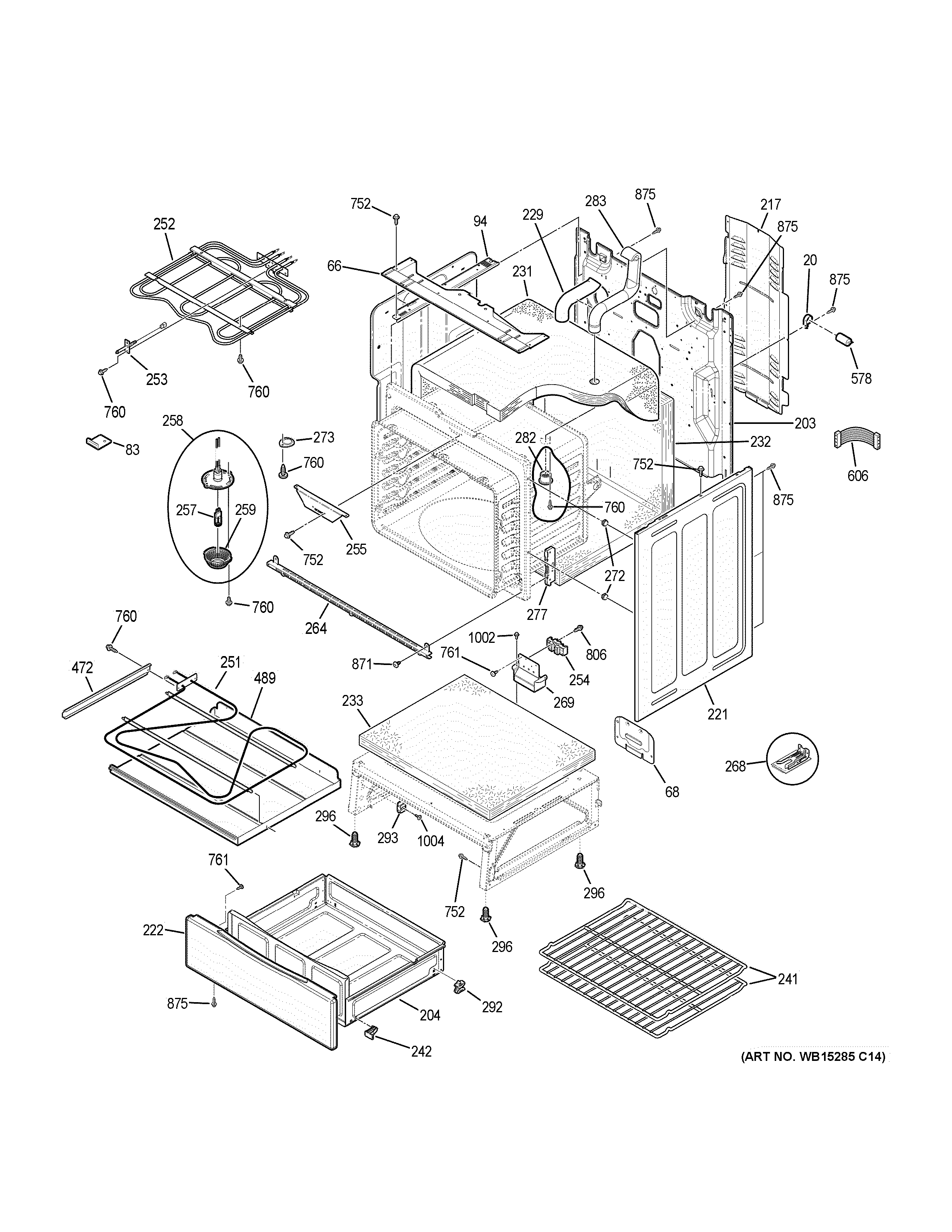 GE JB755EJ7ES body parts diagram