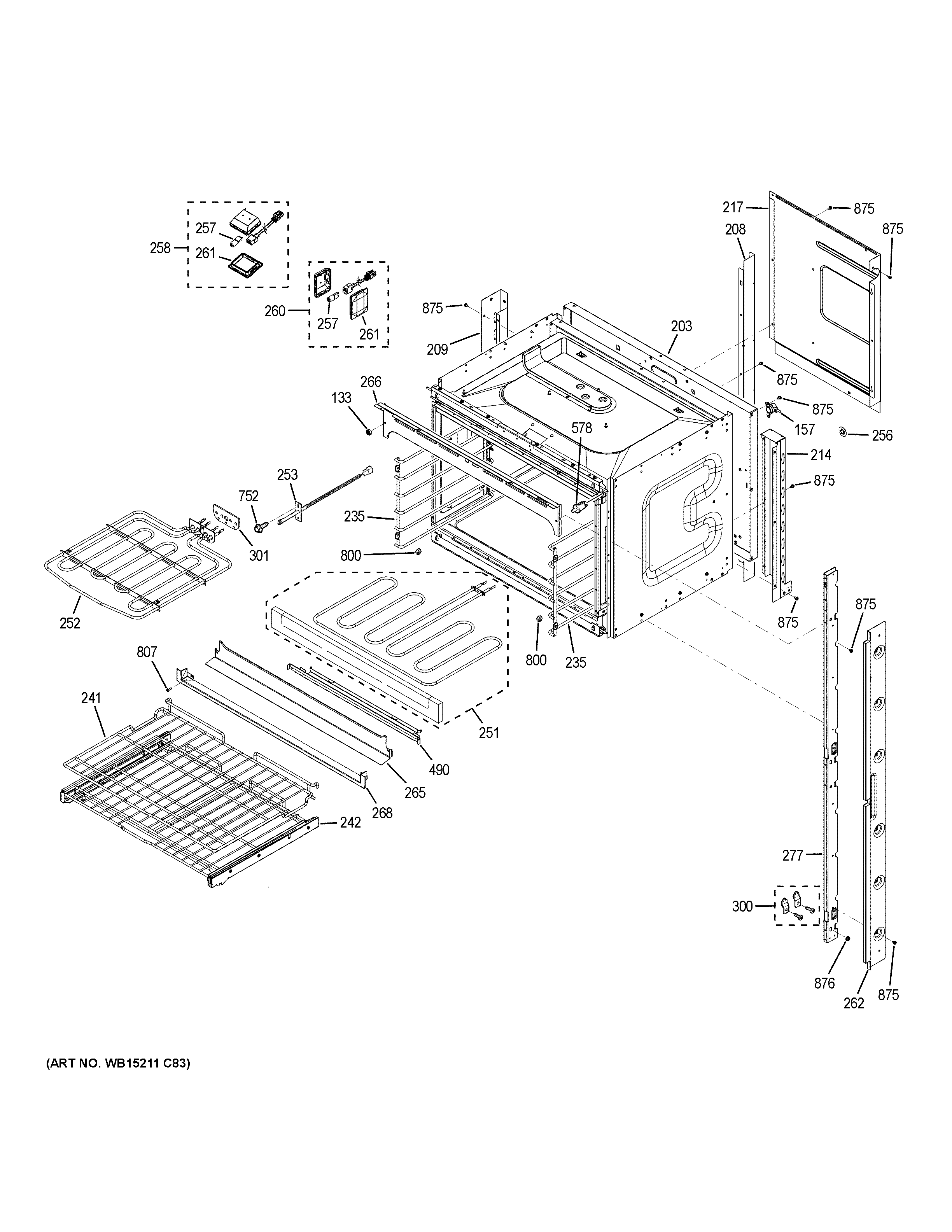 GE PK7500BL6TS upper oven diagram
