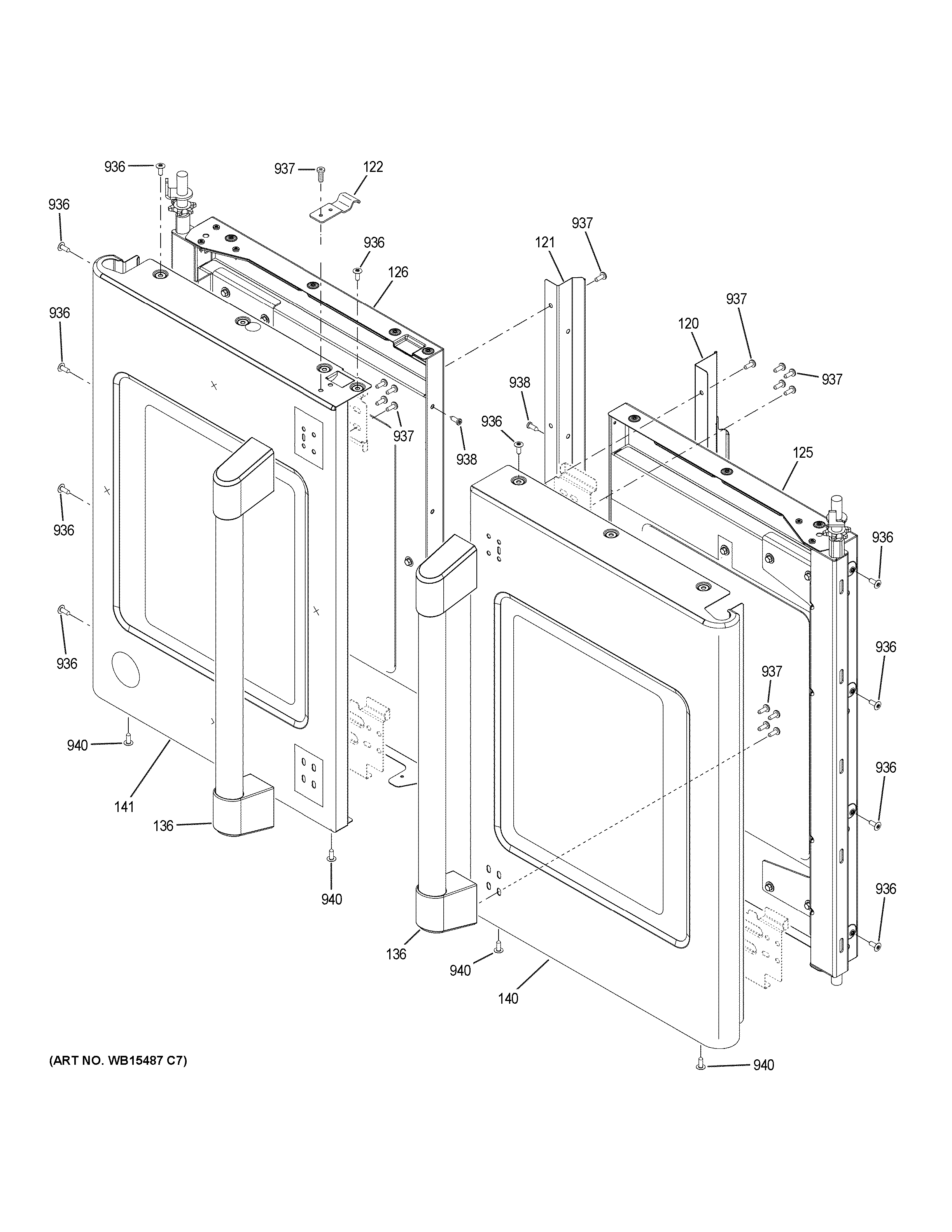 GE CT9570SL3SS upper doors diagram