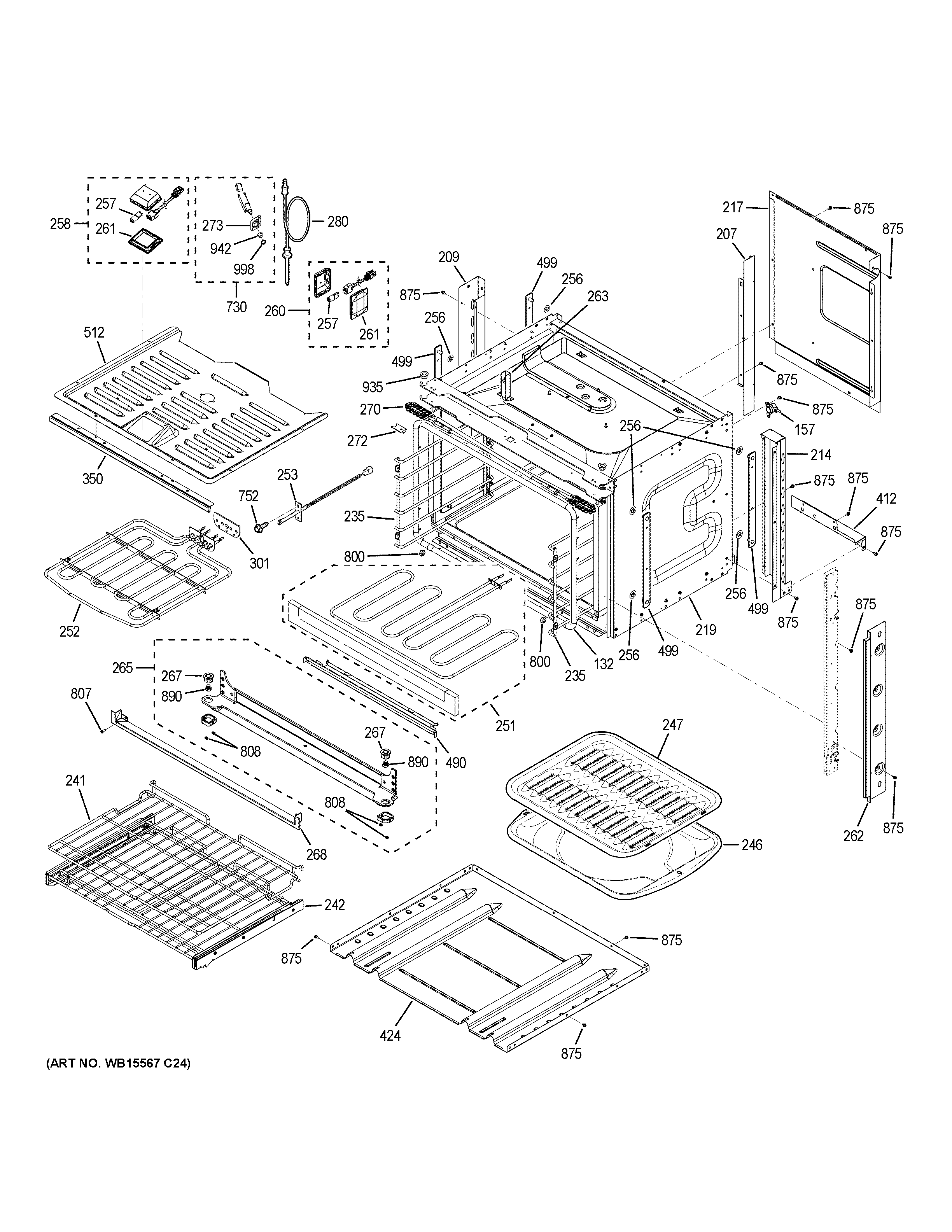 GE CT9070SH5SS body parts diagram