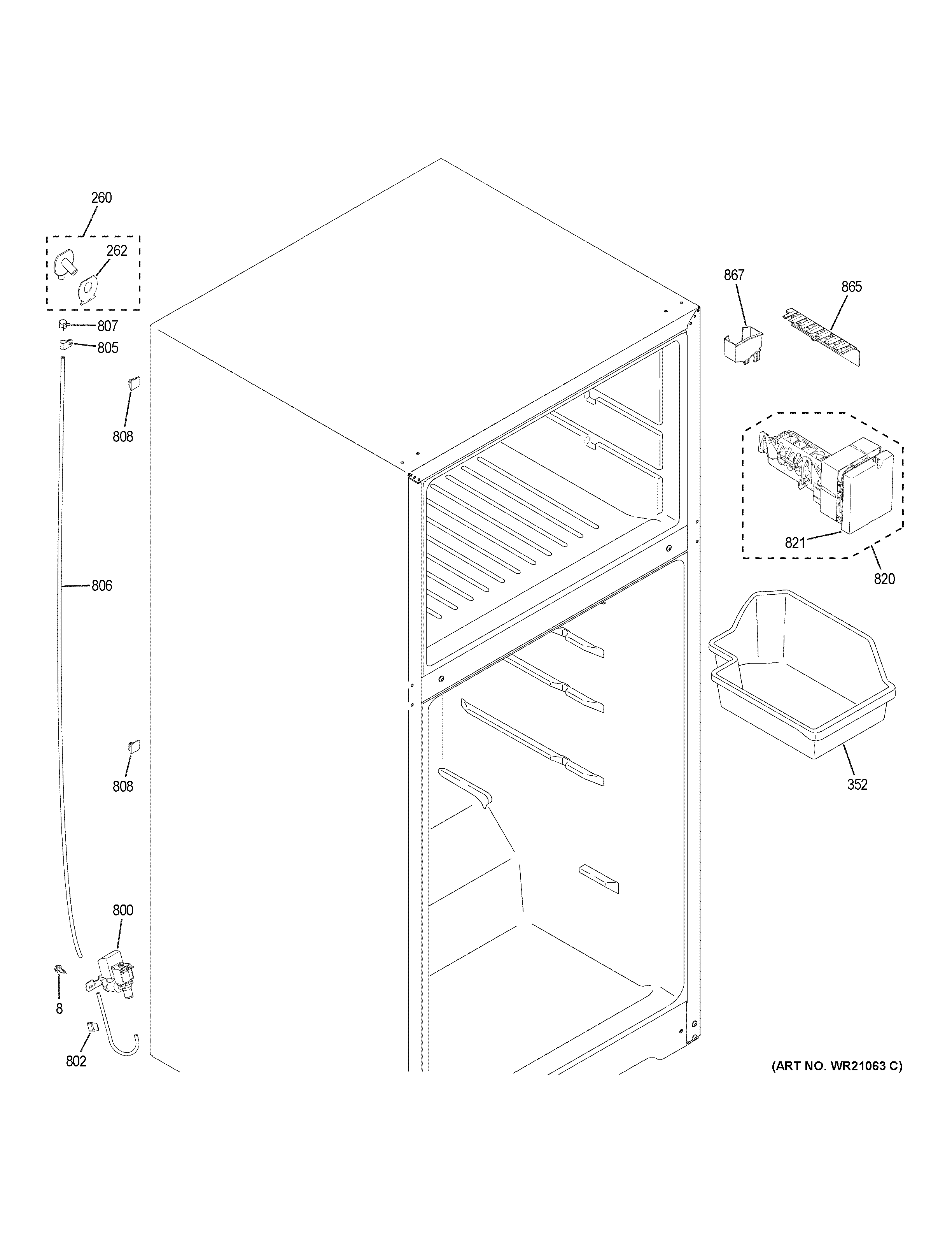 GE GTS18FGLEBB ice maker diagram