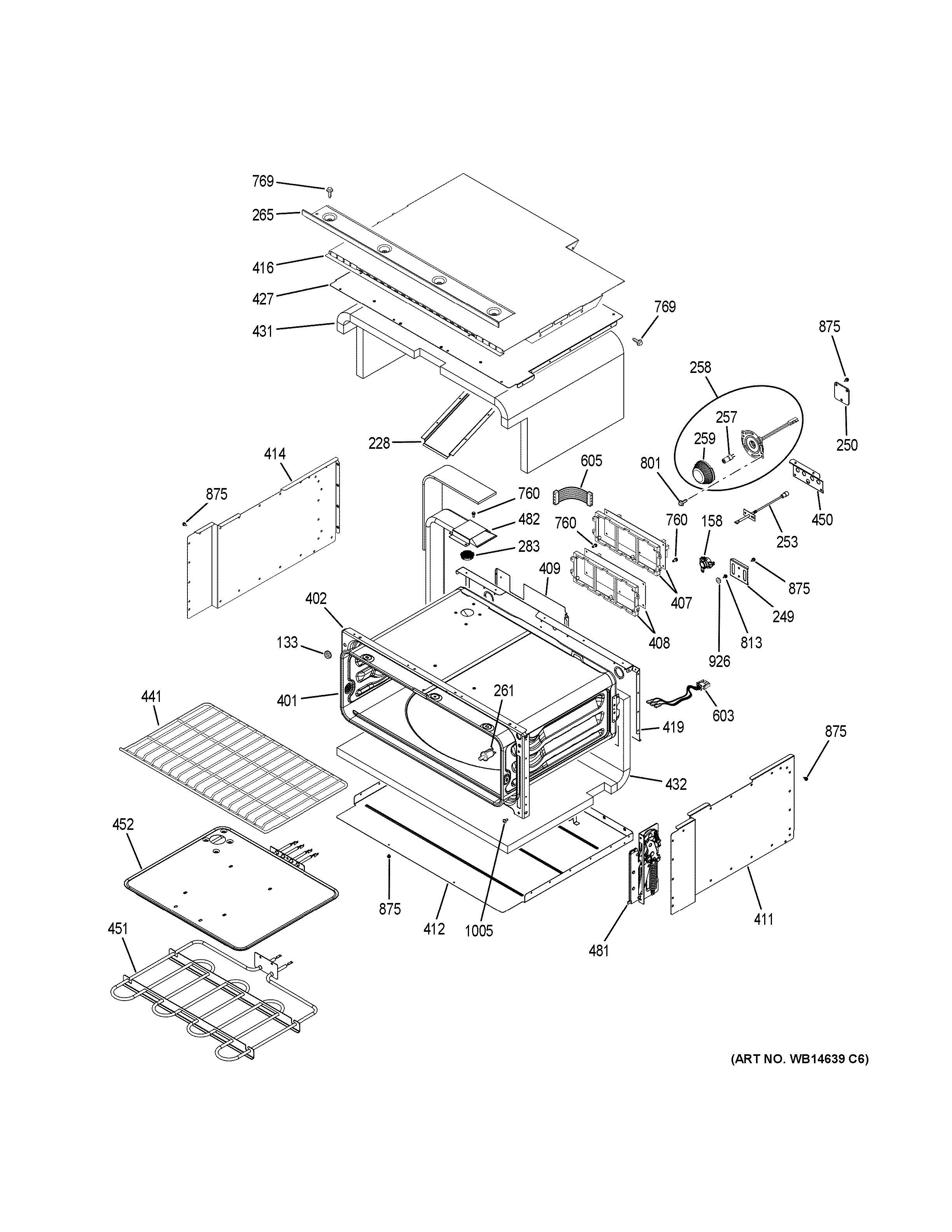 GE PT9200SL1SS upper oven diagram