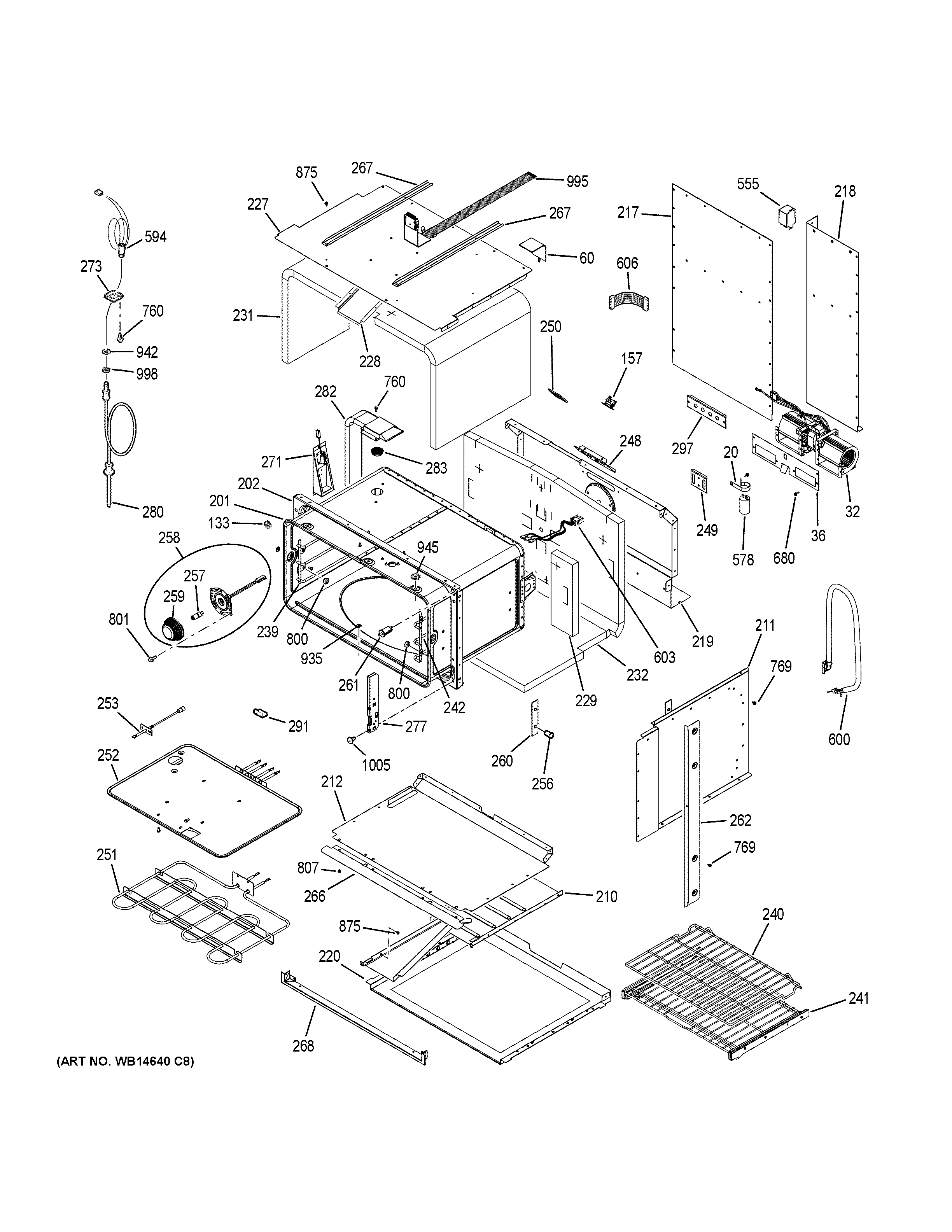 GE PT9200SL1SS lower oven diagram