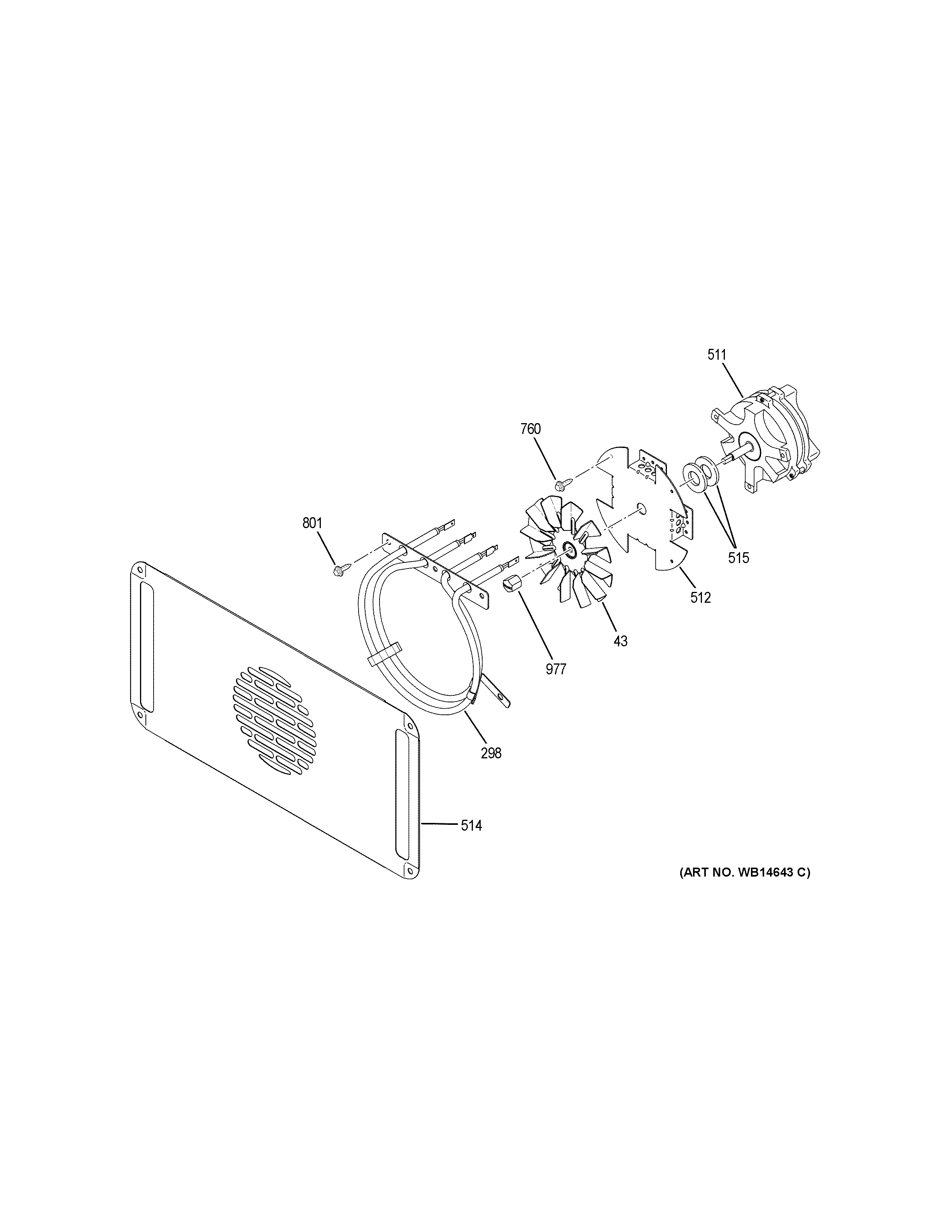 GE PT9200SL1SS convection fan diagram