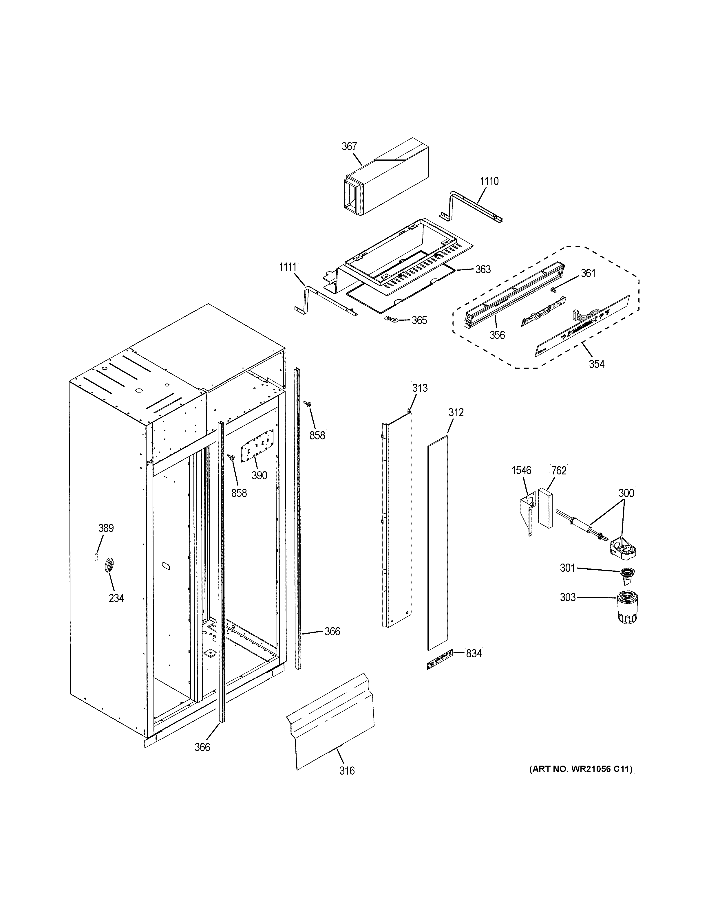 GE CSB48WP2NBS1 fresh food section diagram