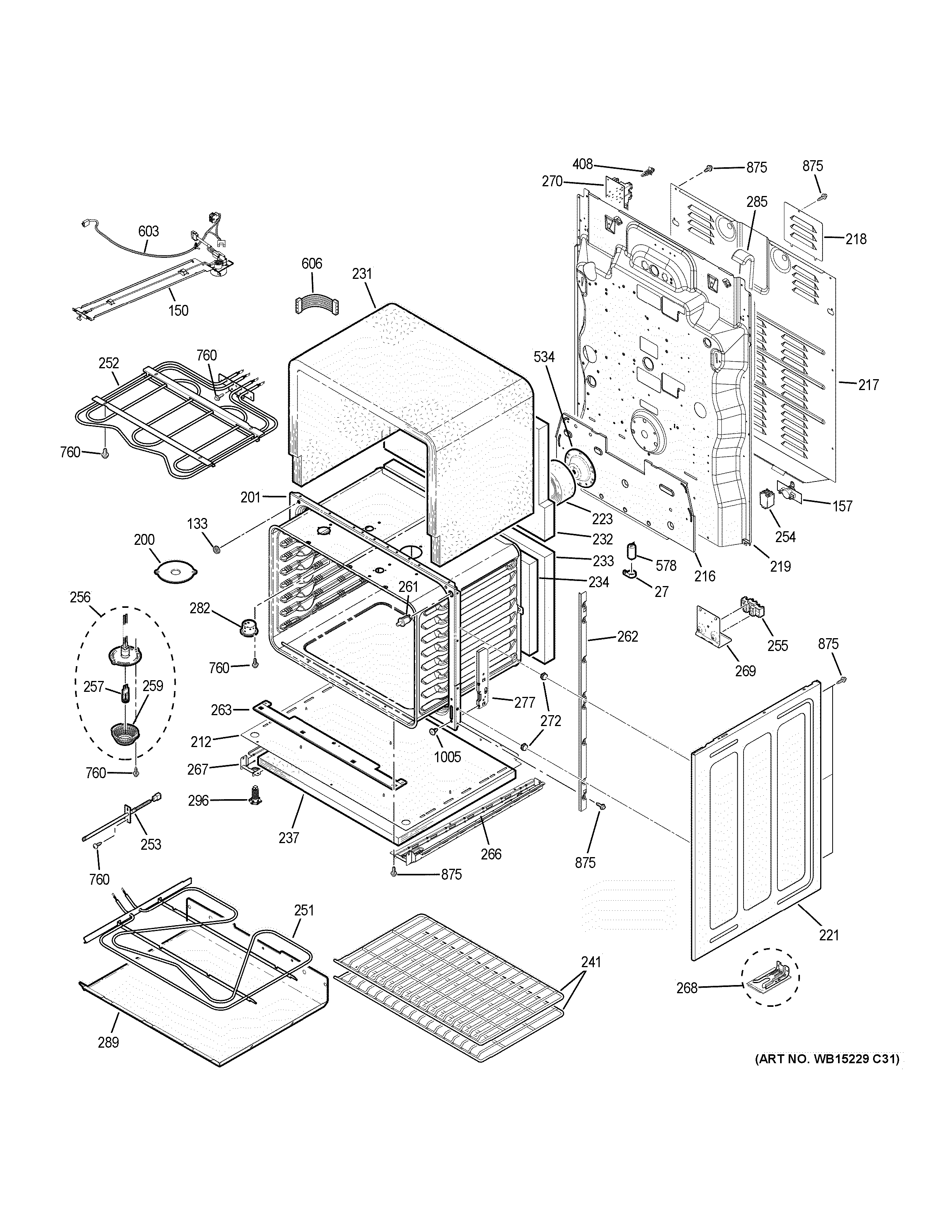 GE PB960SJ7SS lower oven diagram