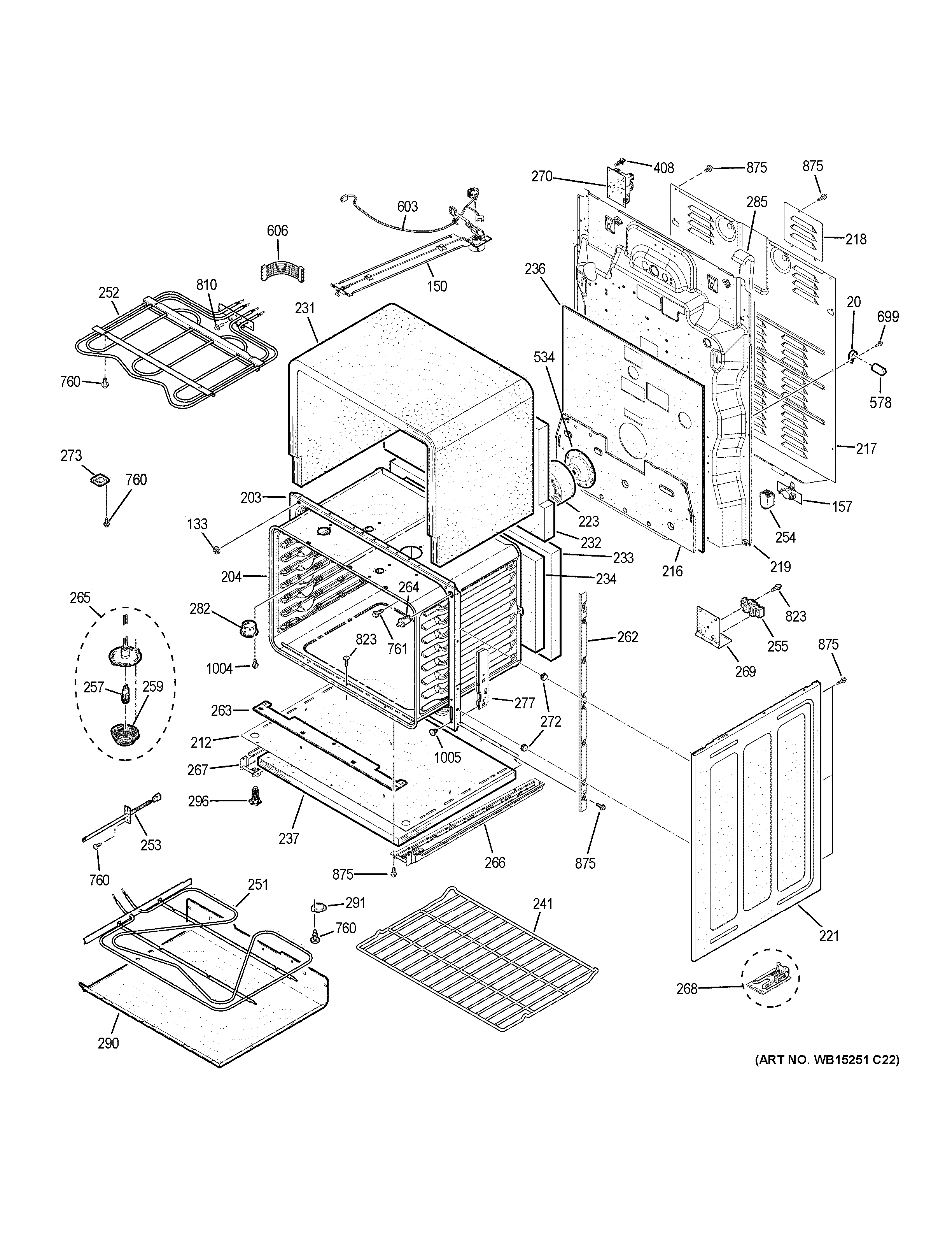 GE PB980SJ6SS lower oven diagram