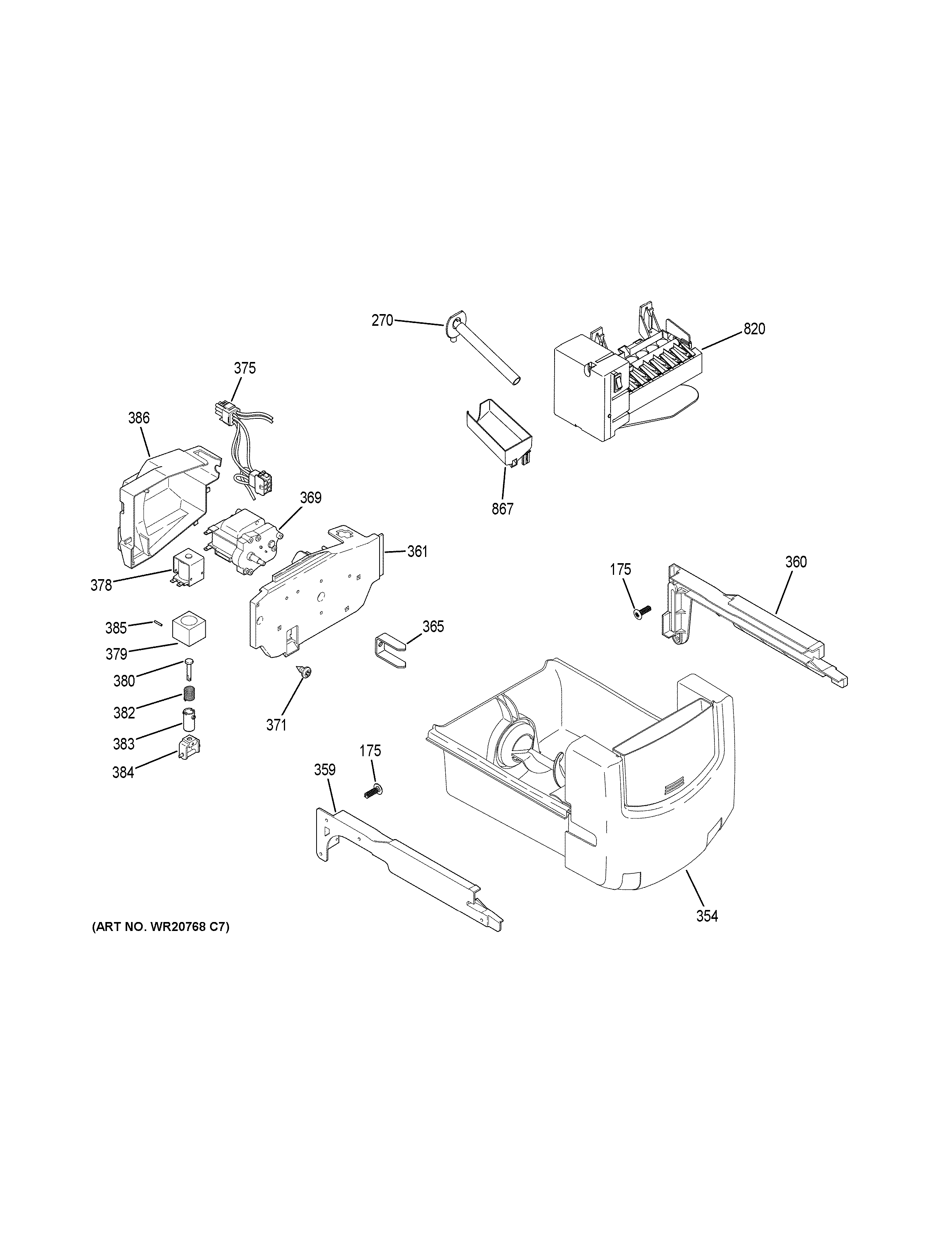 GE GSS25GSHHCSS ice maker & dispenser diagram