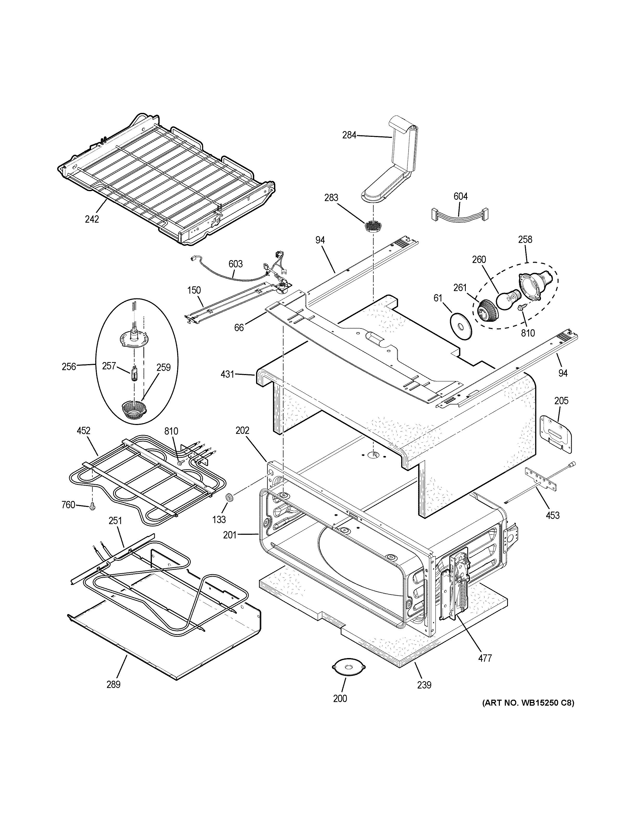 GE PCB980SJ7SS upper oven diagram