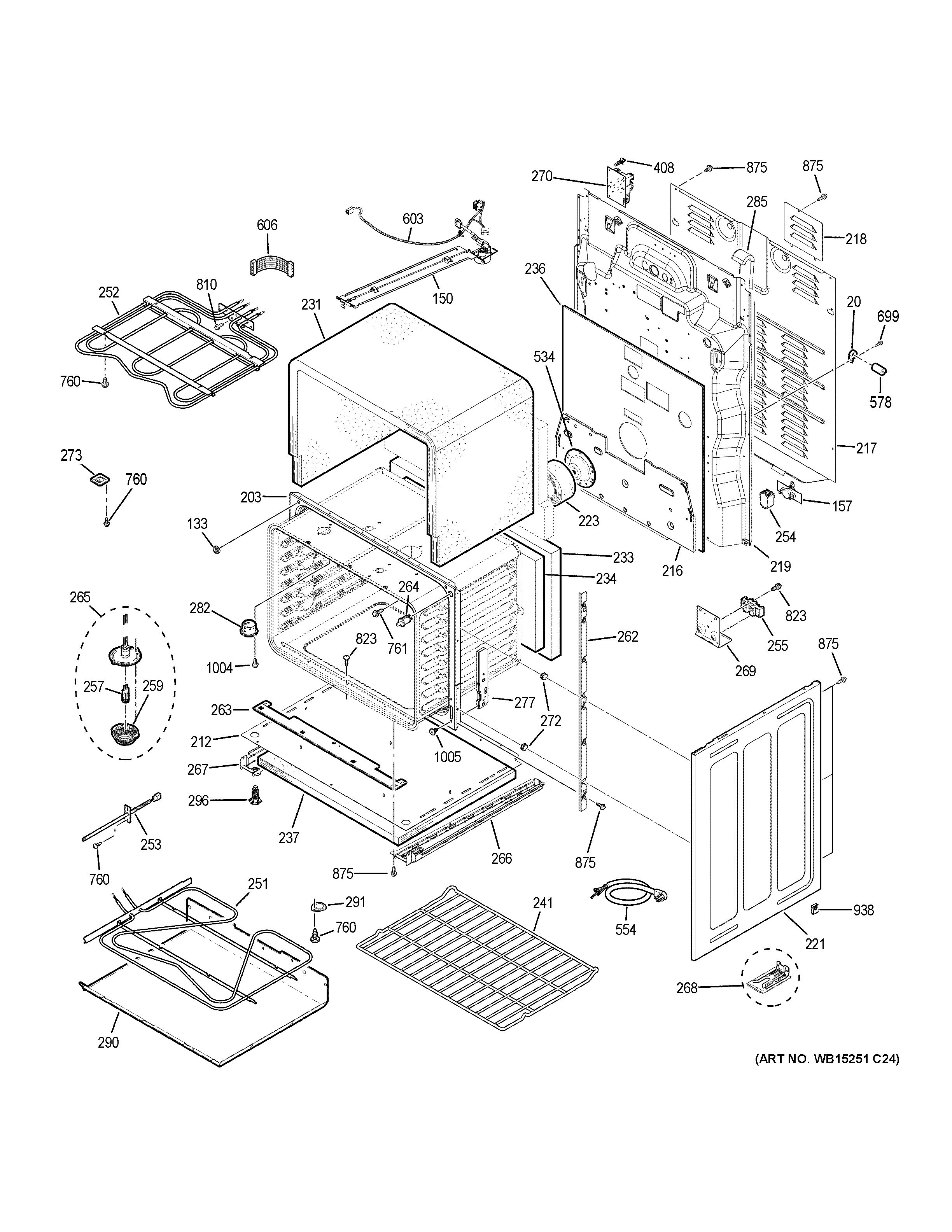 GE PCB980SJ7SS lower oven diagram