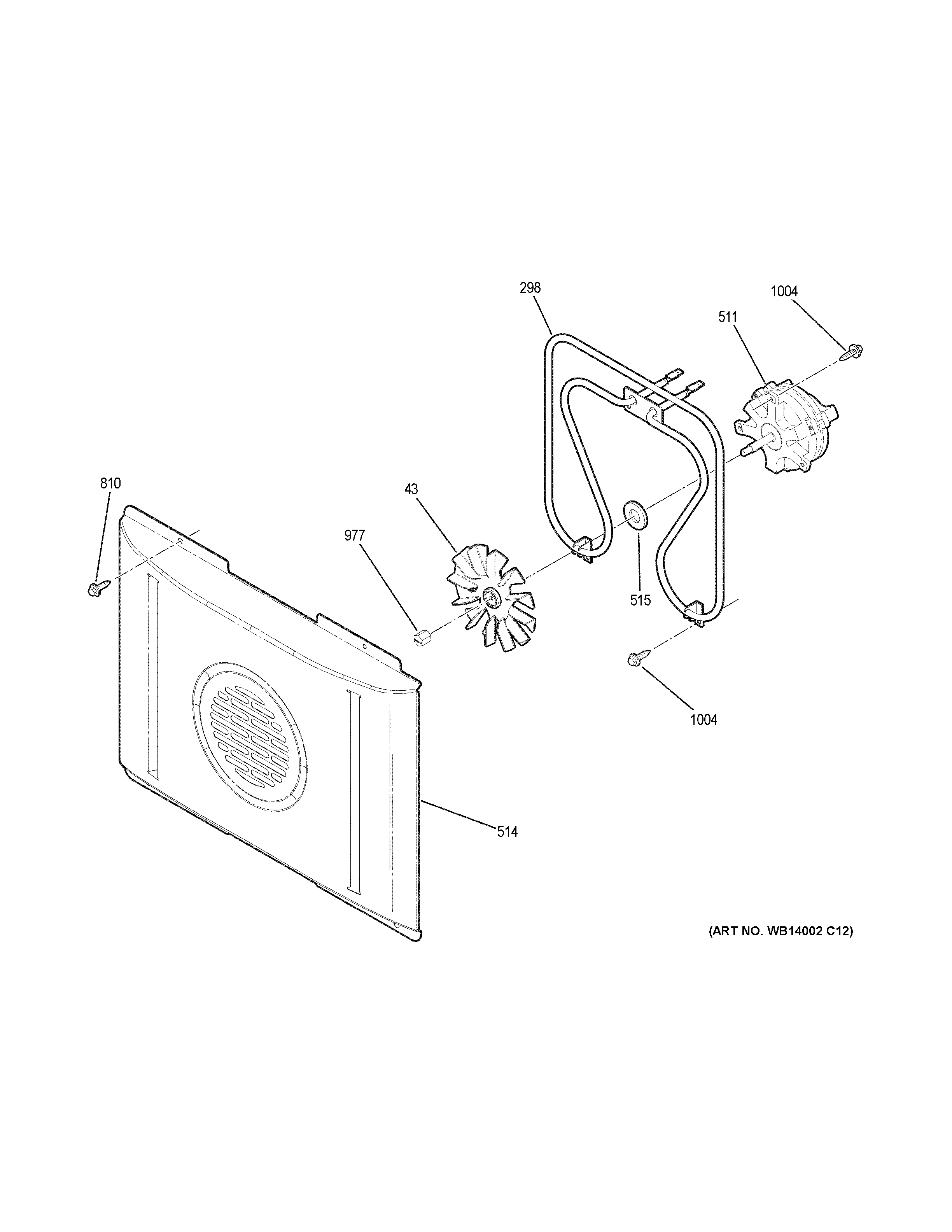 GE PCB980SJ7SS convection fan diagram