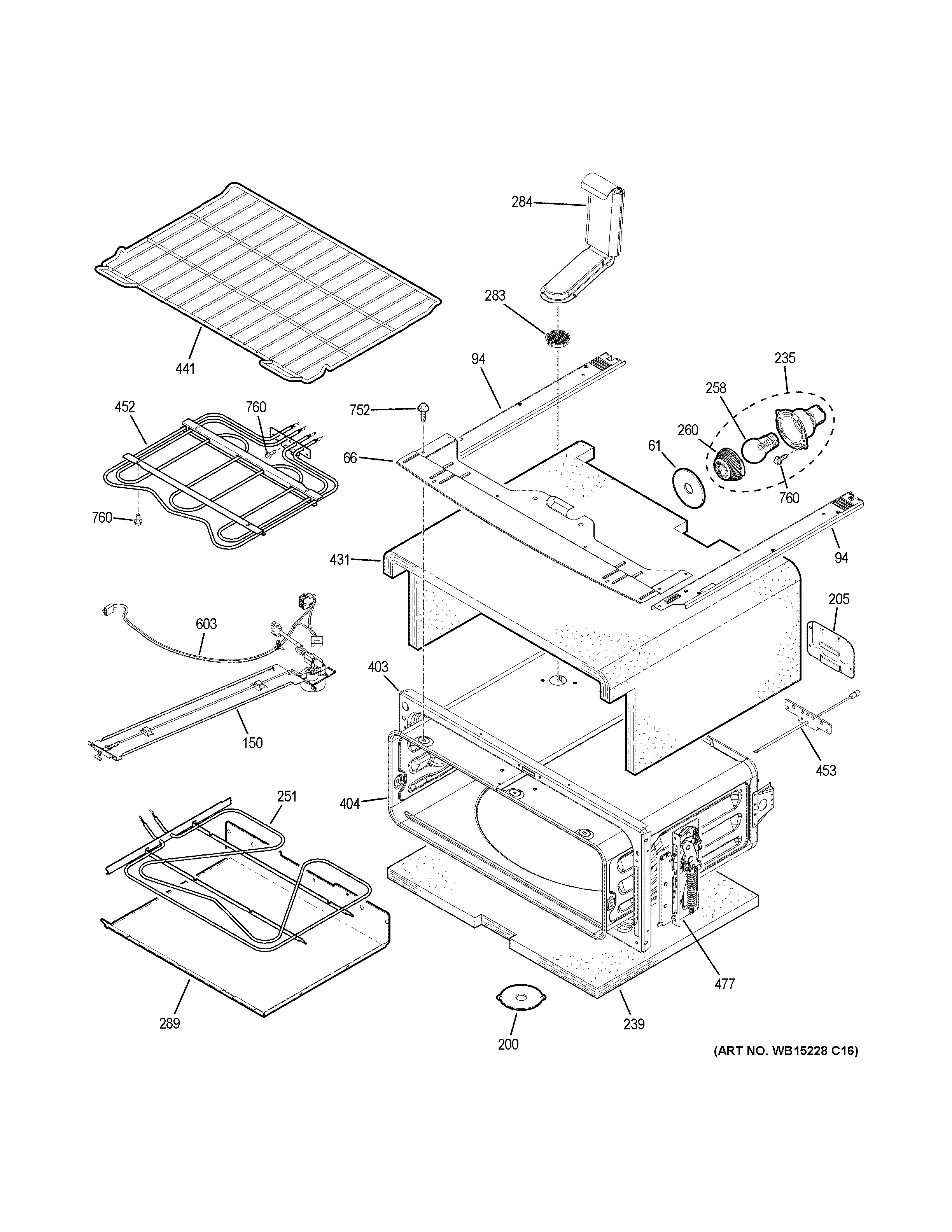GE PB960BJ8TS upper oven diagram