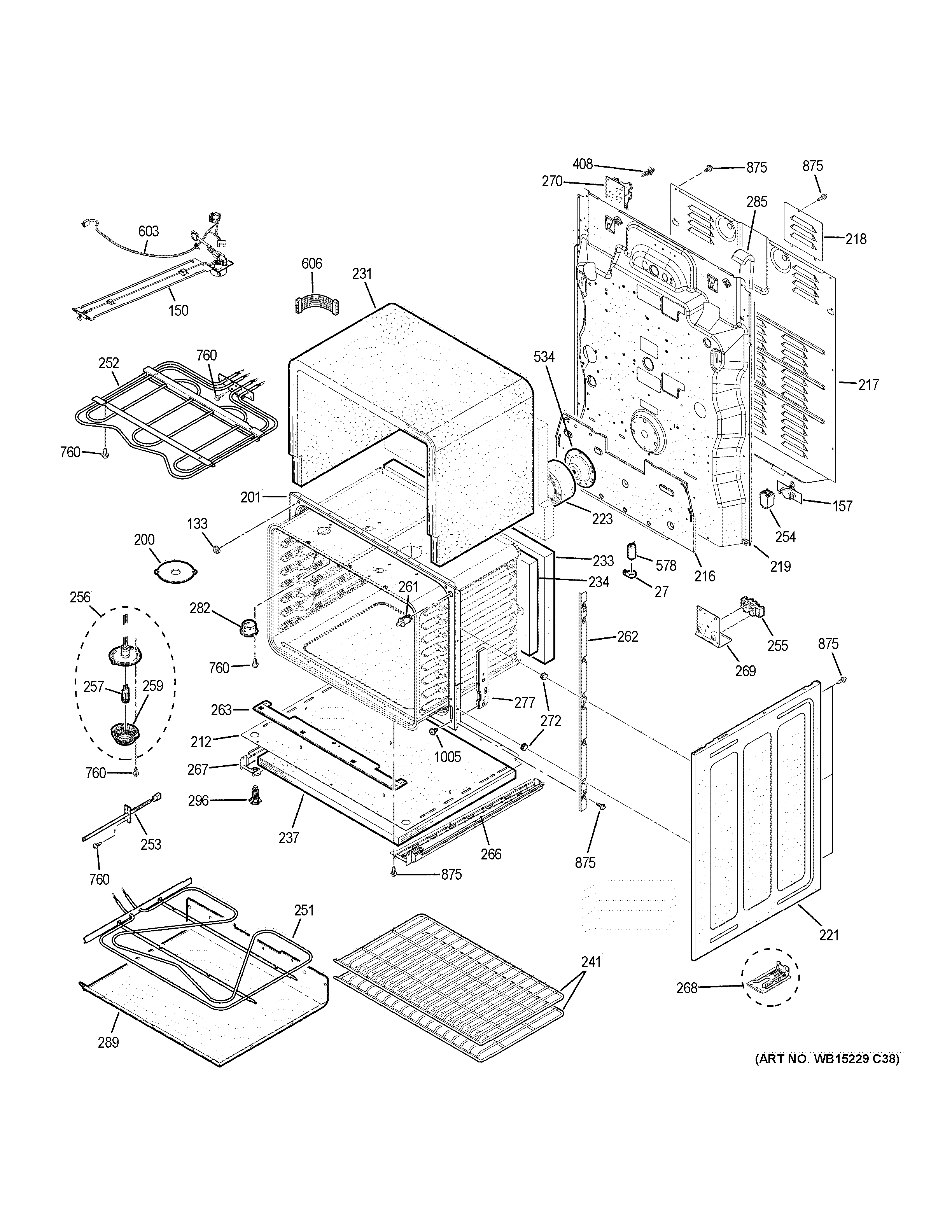 GE PB960FJ8DS lower oven diagram