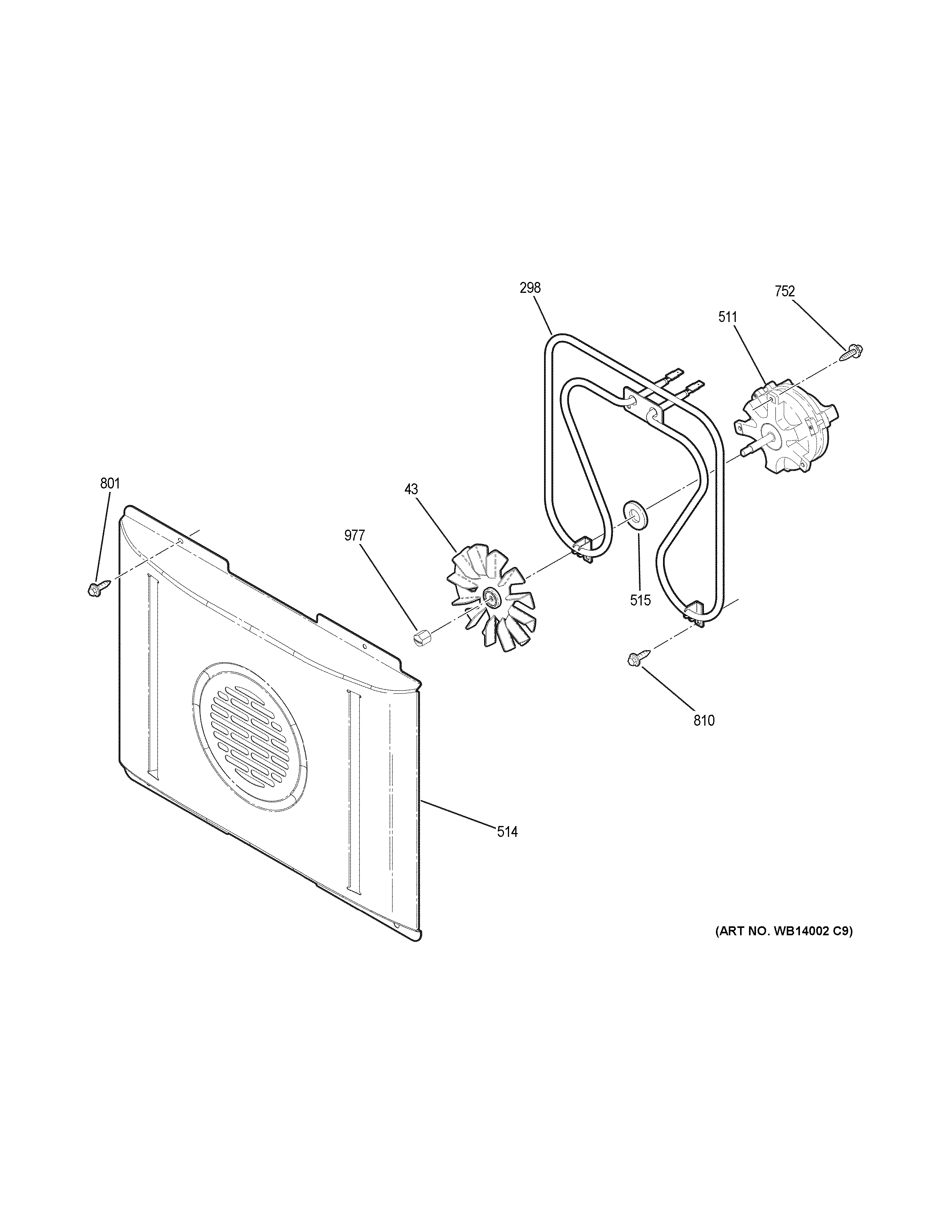 GE PB960FJ8DS convection fan diagram