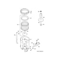 Hotpoint HSWP1000M4WW tub, basket & agitator diagram