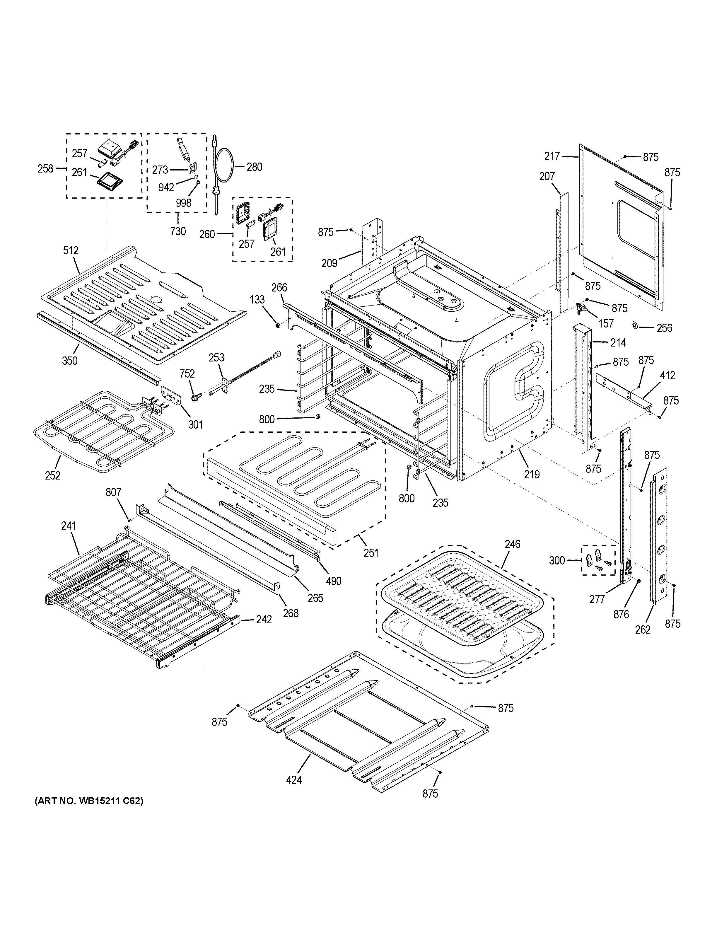 GE CT9050EK3DS body parts diagram